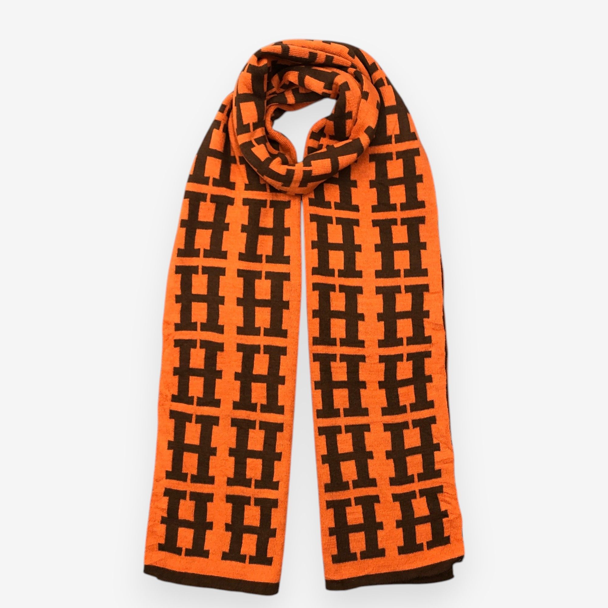 Japanese Brand Vintage H Monogram Scarf Muffler Wool Winter Scarves Size ONE SIZE - 1 Thumbnail