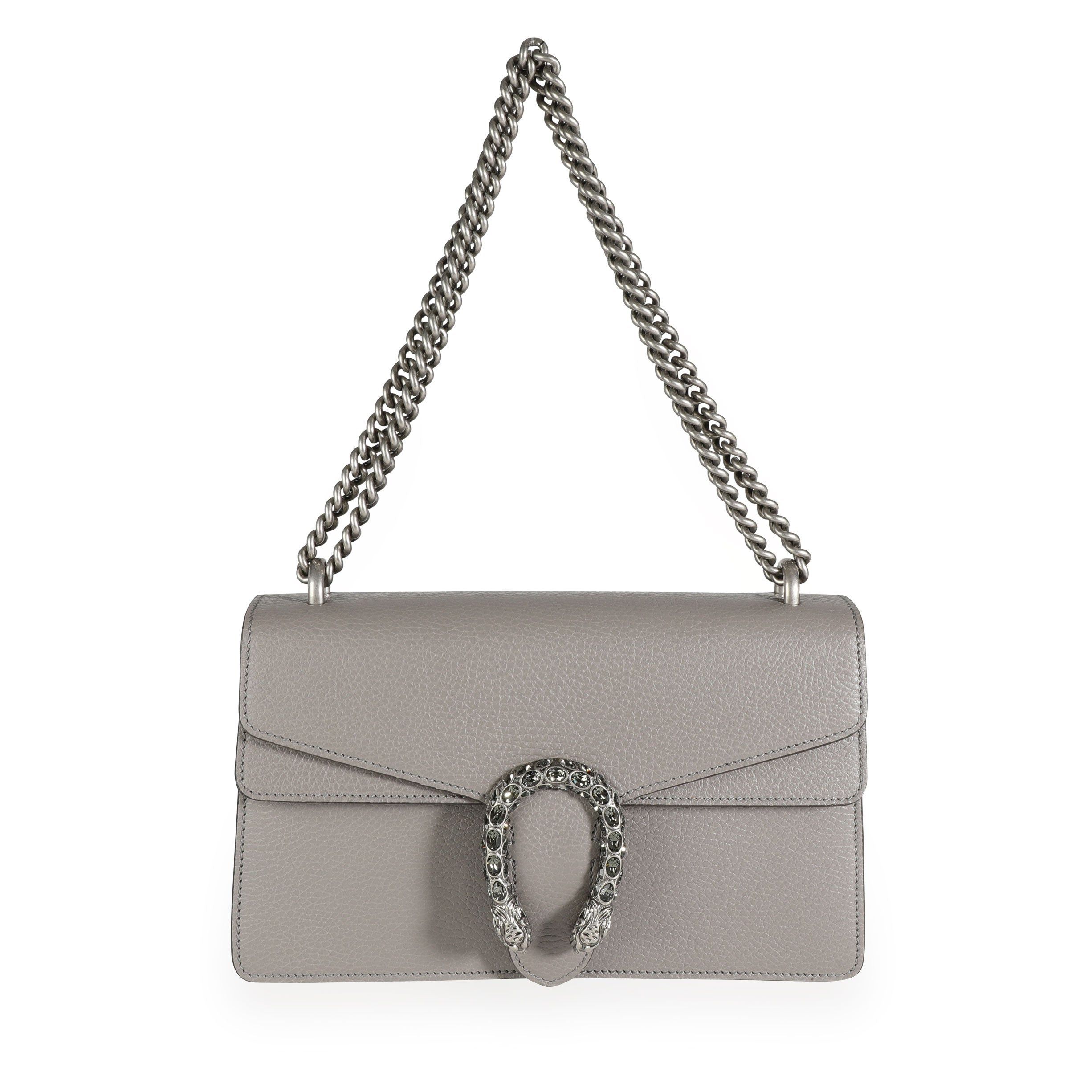 image of Gucci Gray Leather Dionysus Small Shoulder Bag in Grey, Women's