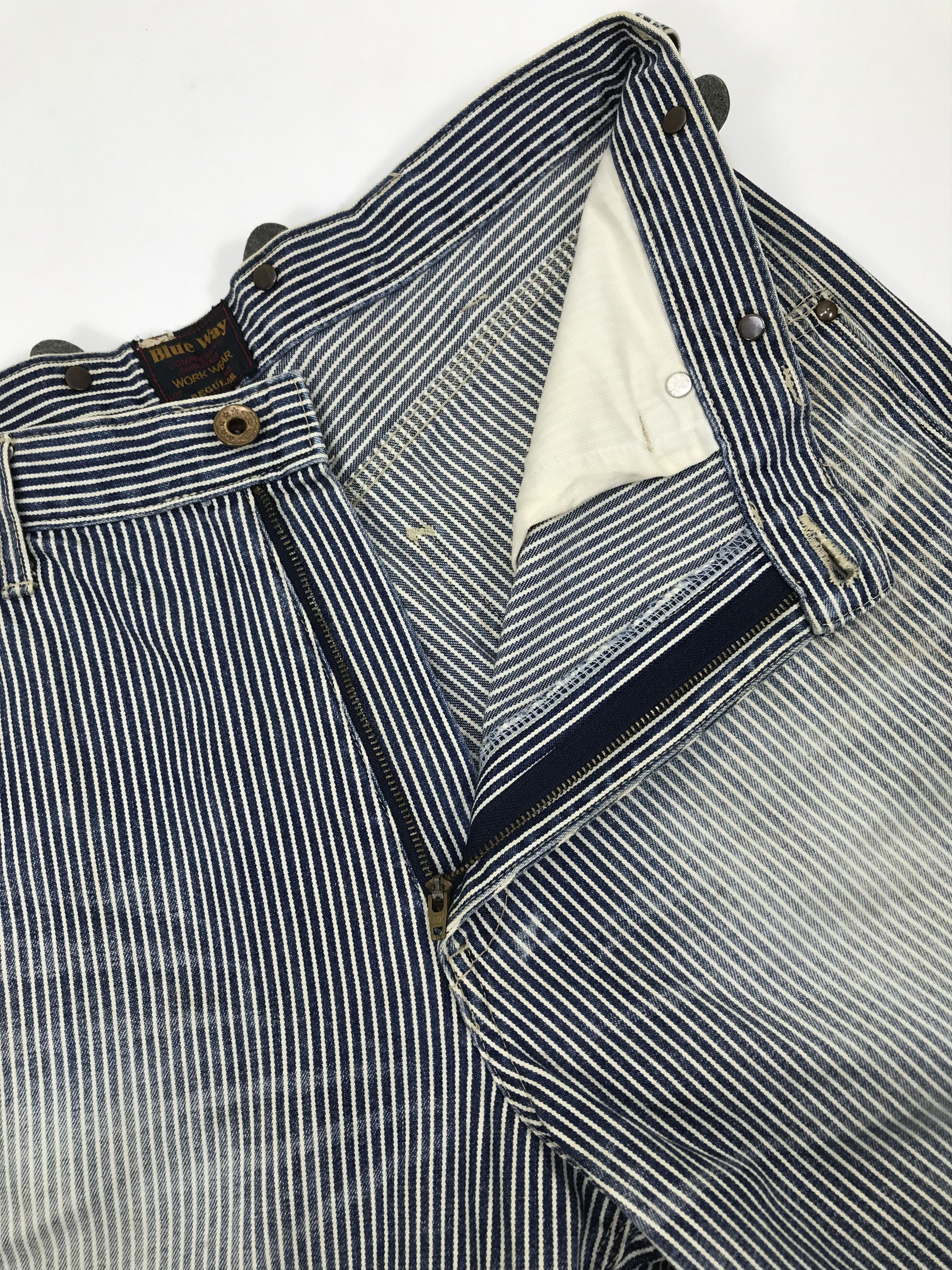 Japanese Brand Vintage Blue Way Hickory Striped Carpenter Jeans Size US 34 / EU 50 - 11 Thumbnail