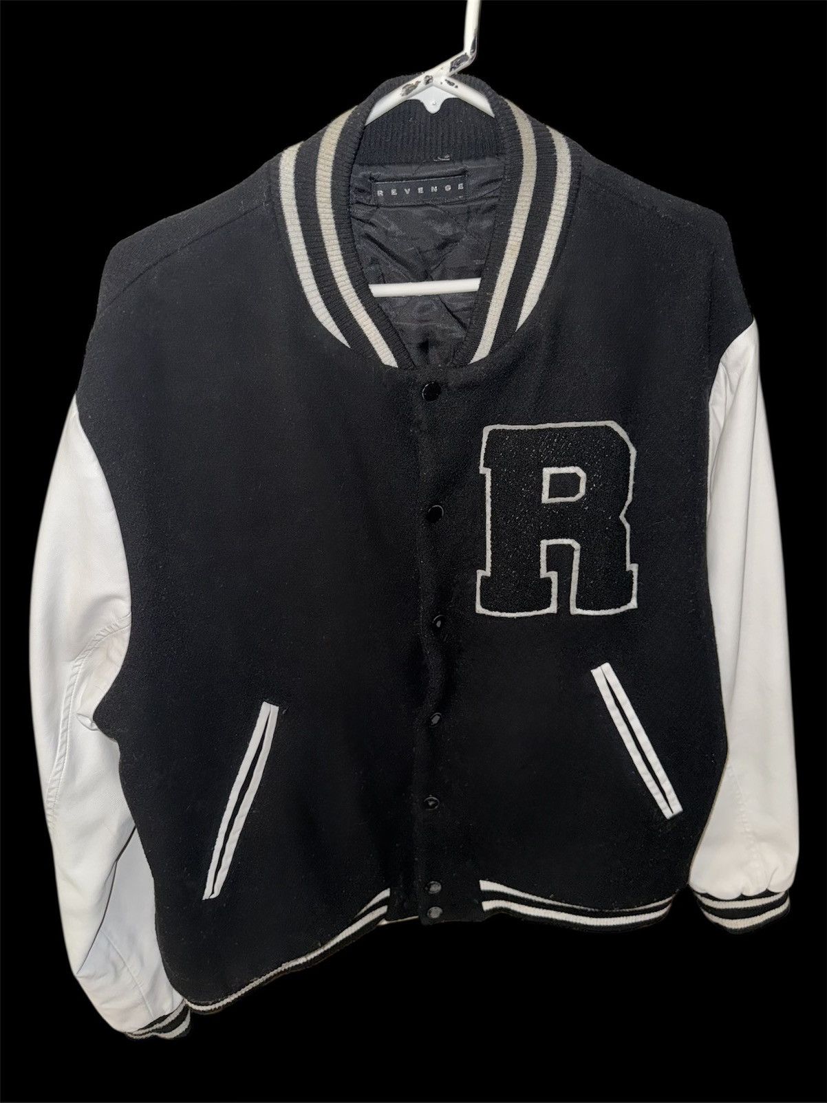 ジャケット・アウター Revenge varsity jacket Wool/Leather Full-Snap Autumn Skeleton Revenge Varsity Jacket