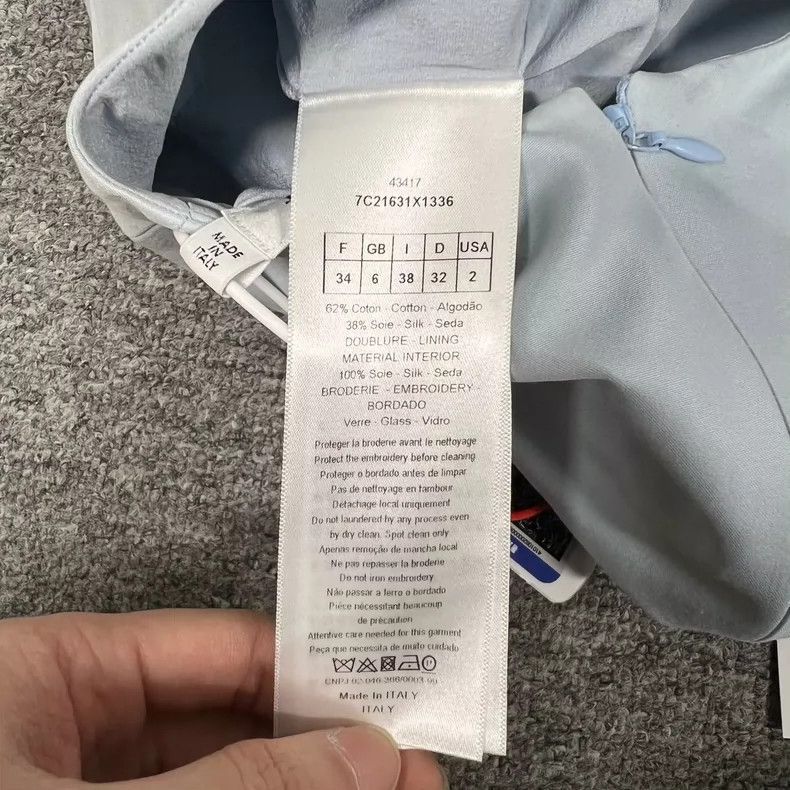 Dior Baby Blue Dior Dress with Embroidery-2506 Size XS / US 0-2 / IT 36-38 - 5 Thumbnail