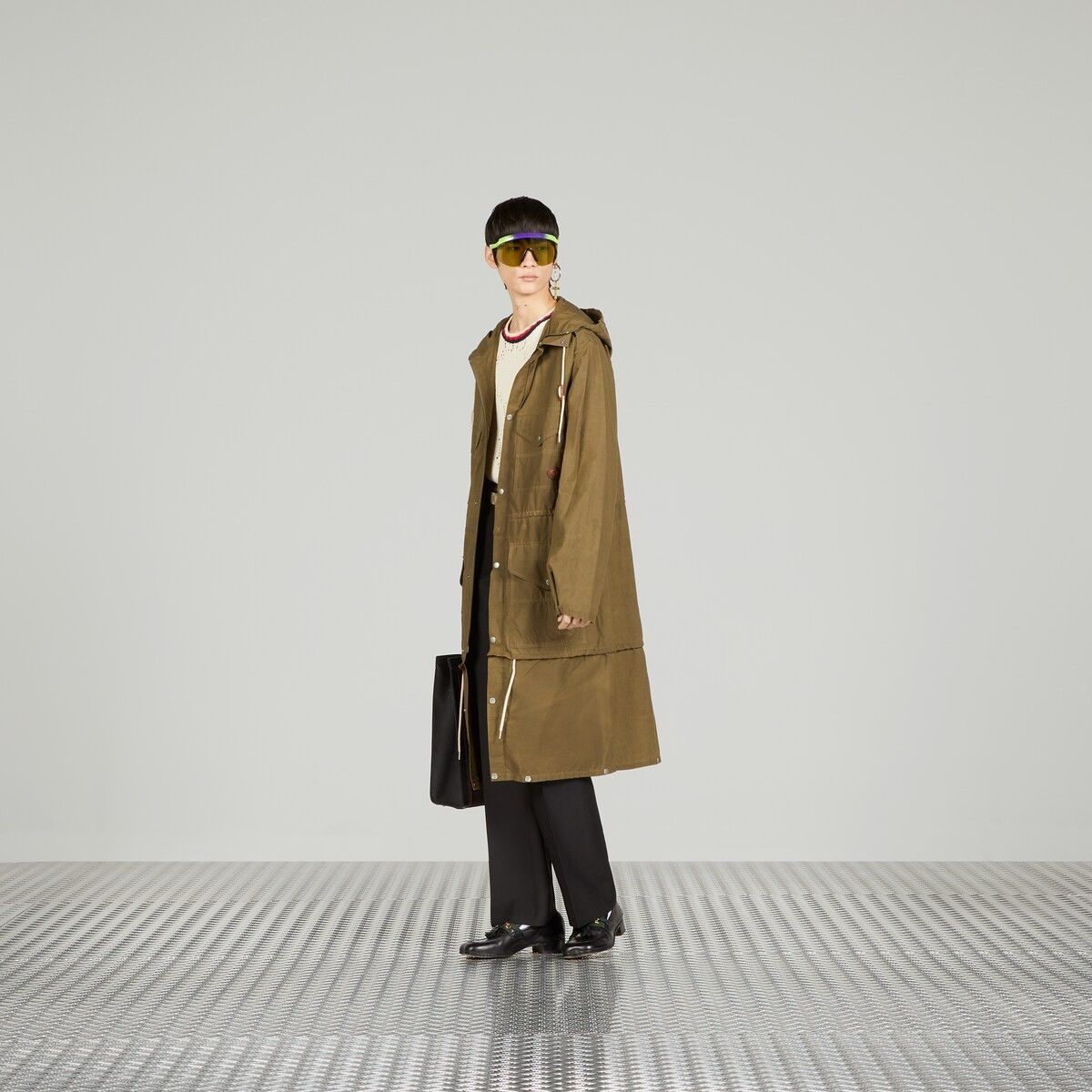 Gucci o1mt1gz0725 Waxed Cotton Adjustable Length Jacket in Green Size US M / EU 48-50 / 2 - 2 Thumbnail