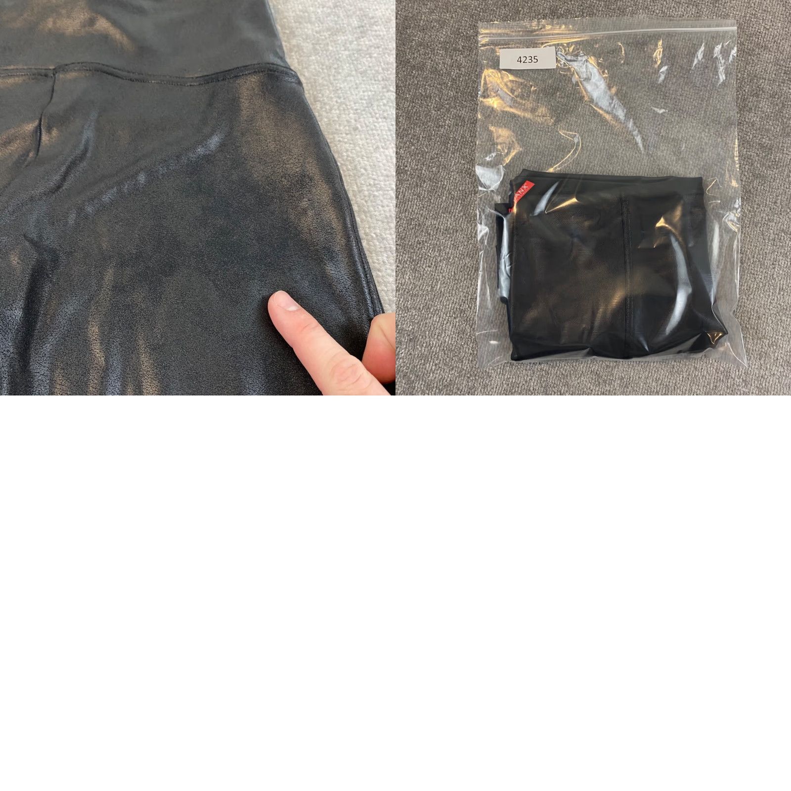 Spanx SPANX Leggings Womens Large Black Faux Leather Nylon Stretch Activewear Pants Size 36" / US 14 / IT 50 - 9 Thumbnail