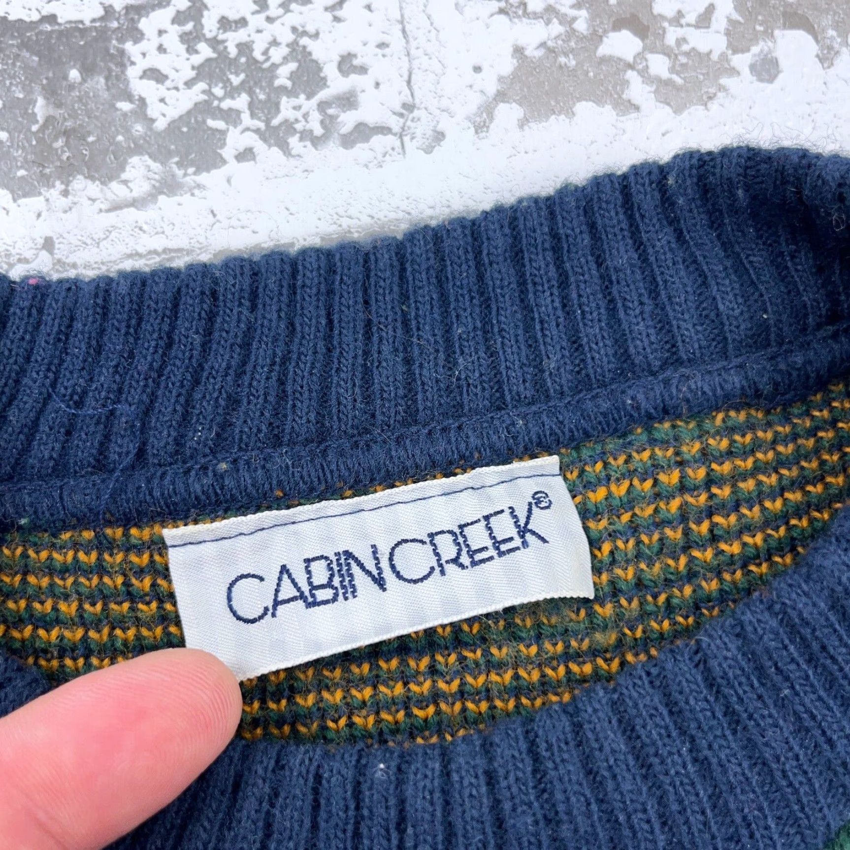 Vintage VINTAGE Cabin Creek Sweater Women Large Blue Chunky-Knit Geometric 90s Boho Size L / US 10 / IT 46 - 4 Thumbnail