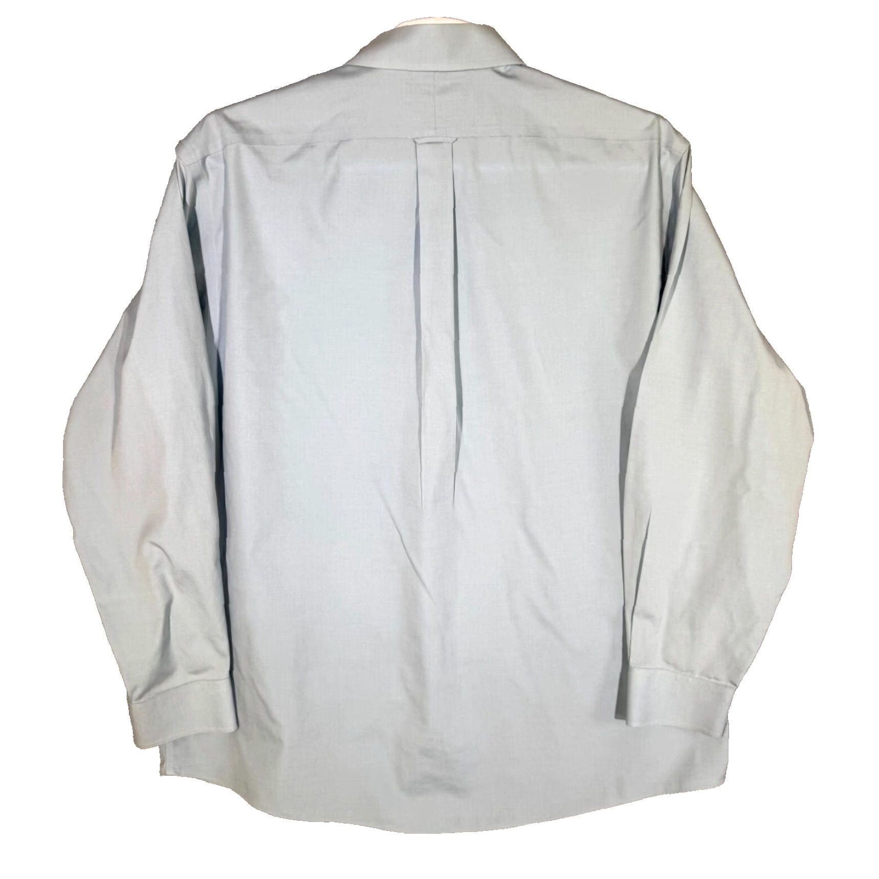 Vintage Gold Label Dress Shirt Men Blue 17.5×35 Long Sleeve Button-Down Fitted 100% Cotton Formal Shirt Mens Regular Neck 17.5 in Vintage No Size 48R - 2 Thumbnail