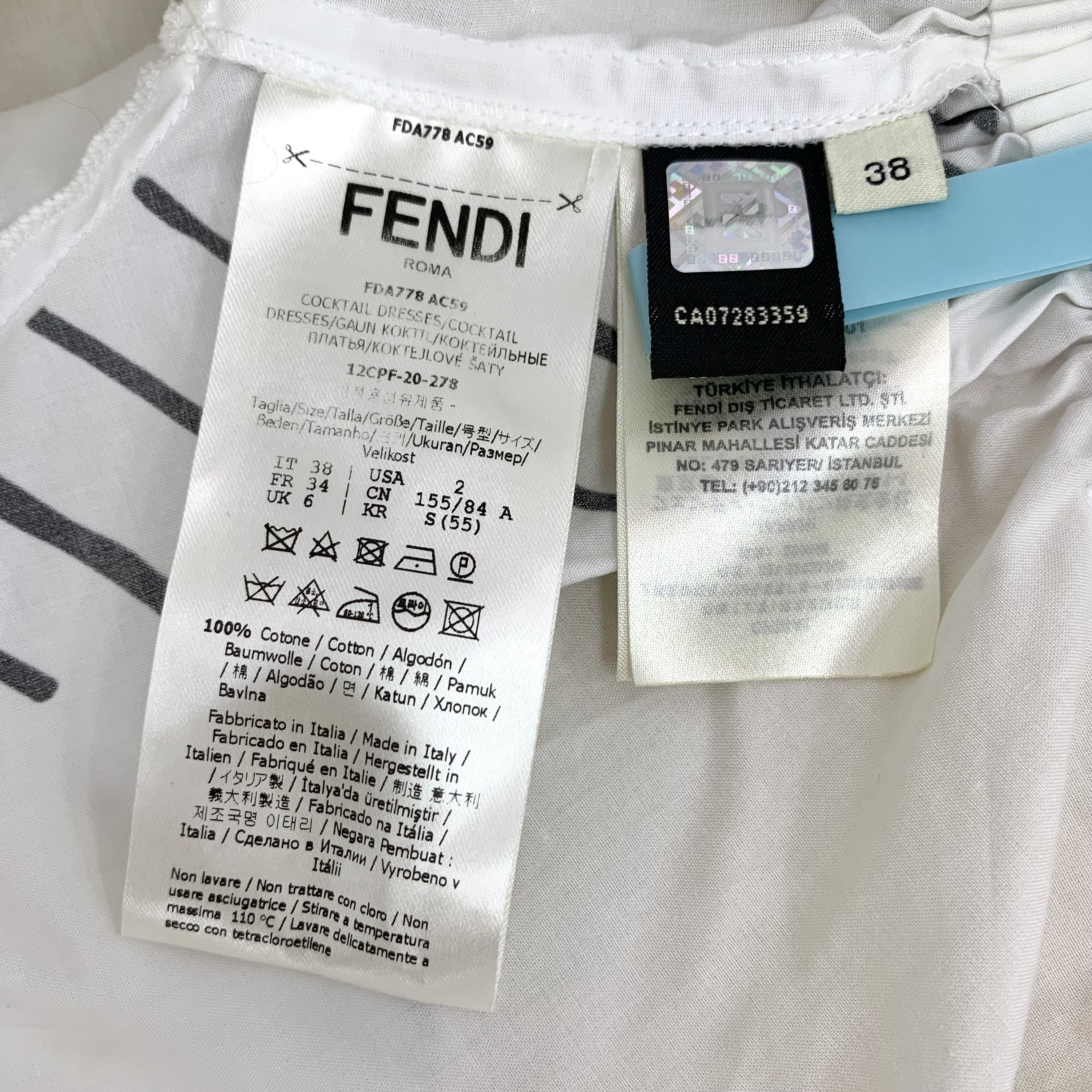 Fendi Fendi White Comic Print Cotton Jumpsuit Size 38" / US 16 / IT 52 - 5 Thumbnail