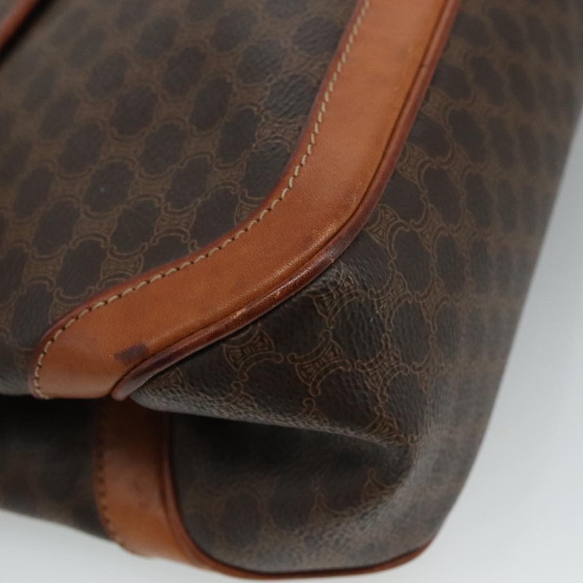 Celine CELINE Macadam Canvas Hand Bag Pvc Leather Brown Size ONE SIZE - 9 Thumbnail