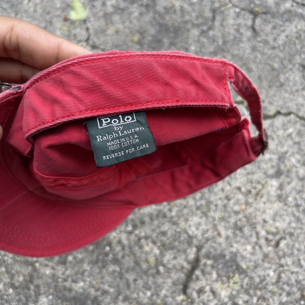 Polo Ralph Lauren × Vintage Vintage 90s Polo Sport Polo Bear Thrashed Hat Size ONE SIZE - 5 Thumbnail