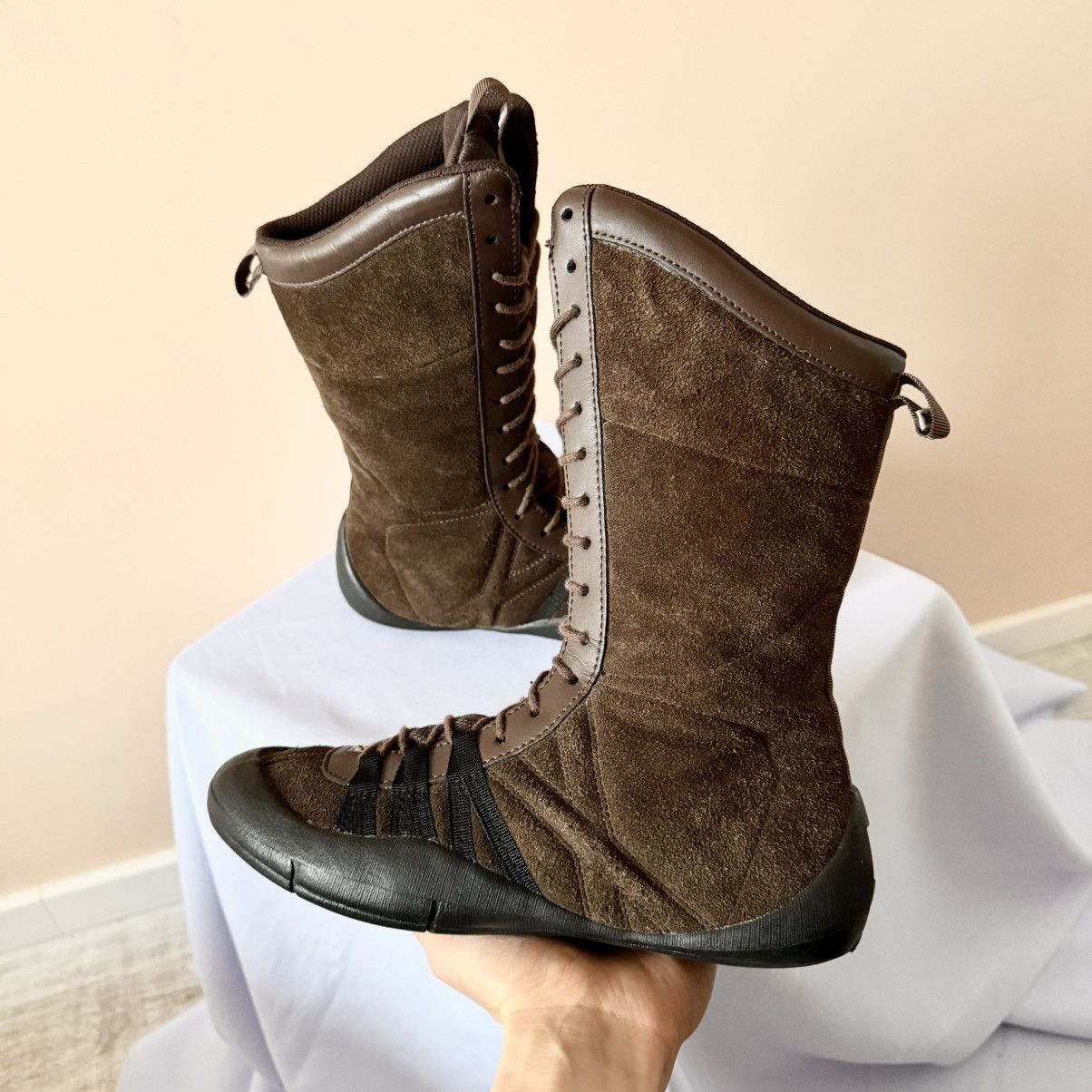 Dirk Bikkembergs Vintage Boxing Biker High Sneakers Boots Like Kostadinov Y2K Size US 9 / IT 39 - 7 Thumbnail