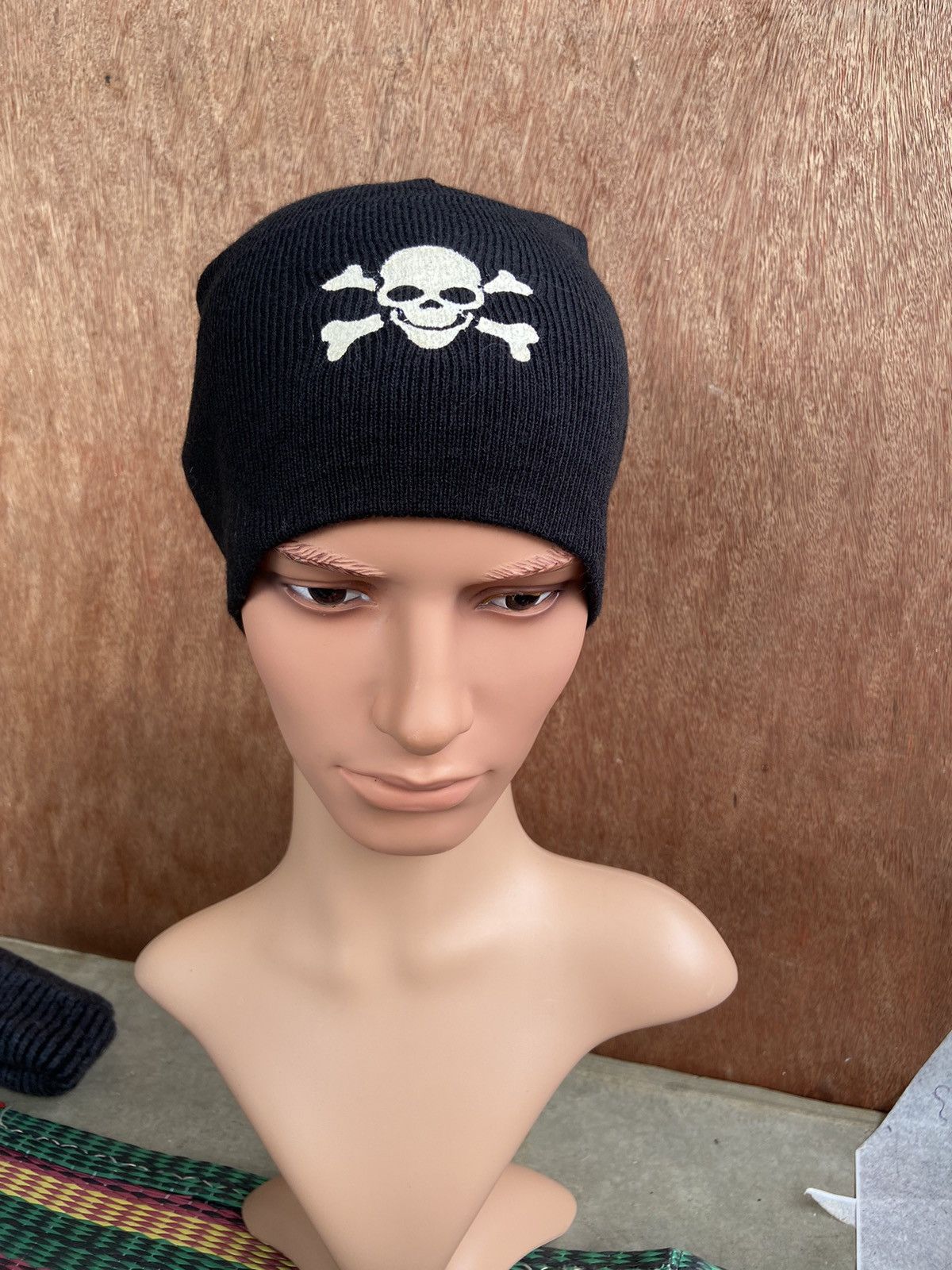 Vintage Vintage Skull Printed Beanie Hat Size ONE SIZE - 1 Thumbnail