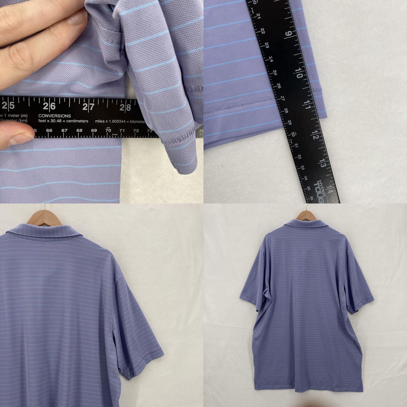 Peter Millar Peter Millar Polo Shirt Mens 2XL Purple Striped Performance Golf Short Sleeve Size US XXL / EU 58 / 5 - 8 Thumbnail