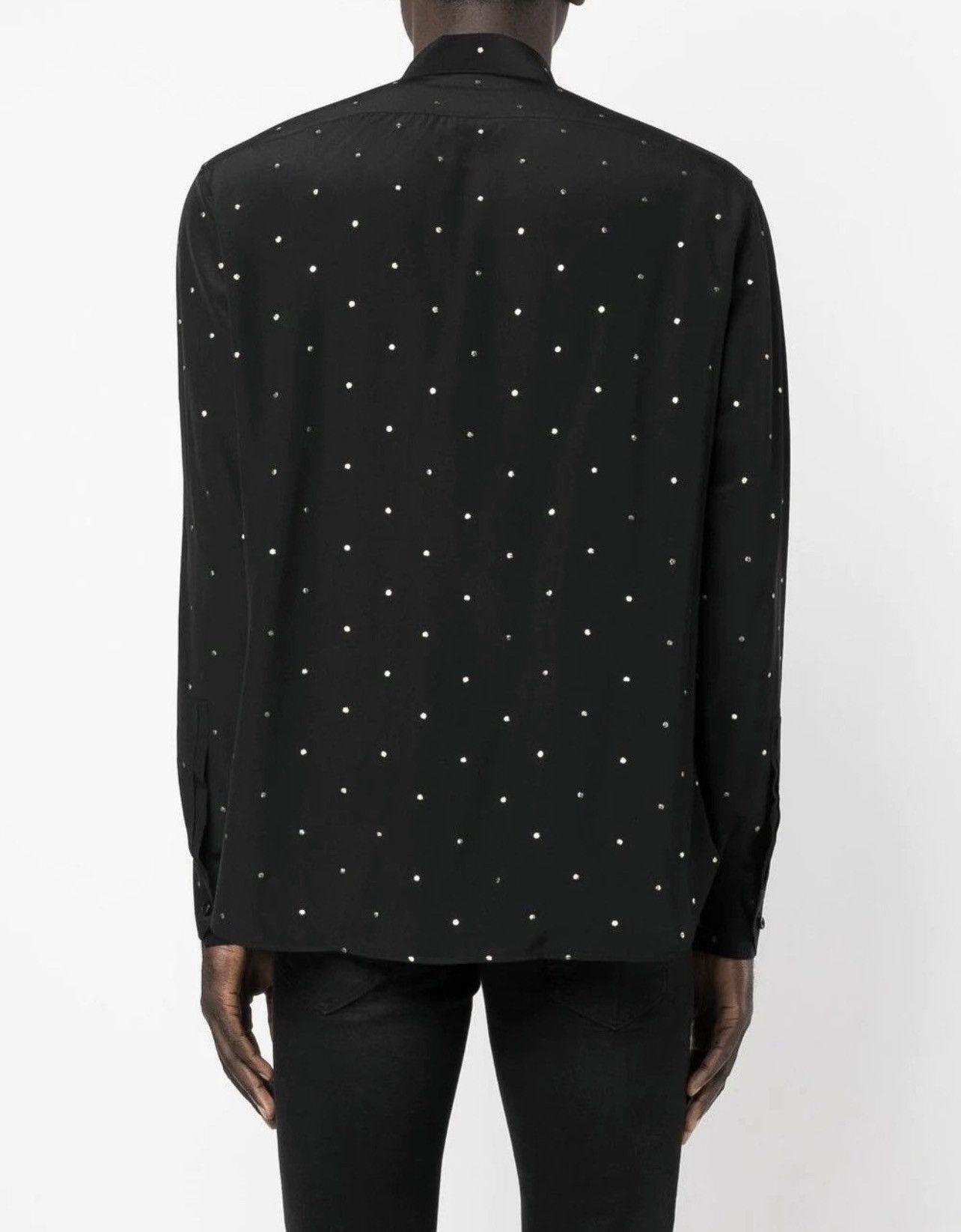 Saint Laurent Paris Polka Dot Embroidery Silk Shirt Size US M / EU 48-50 / 2 - 5 Thumbnail
