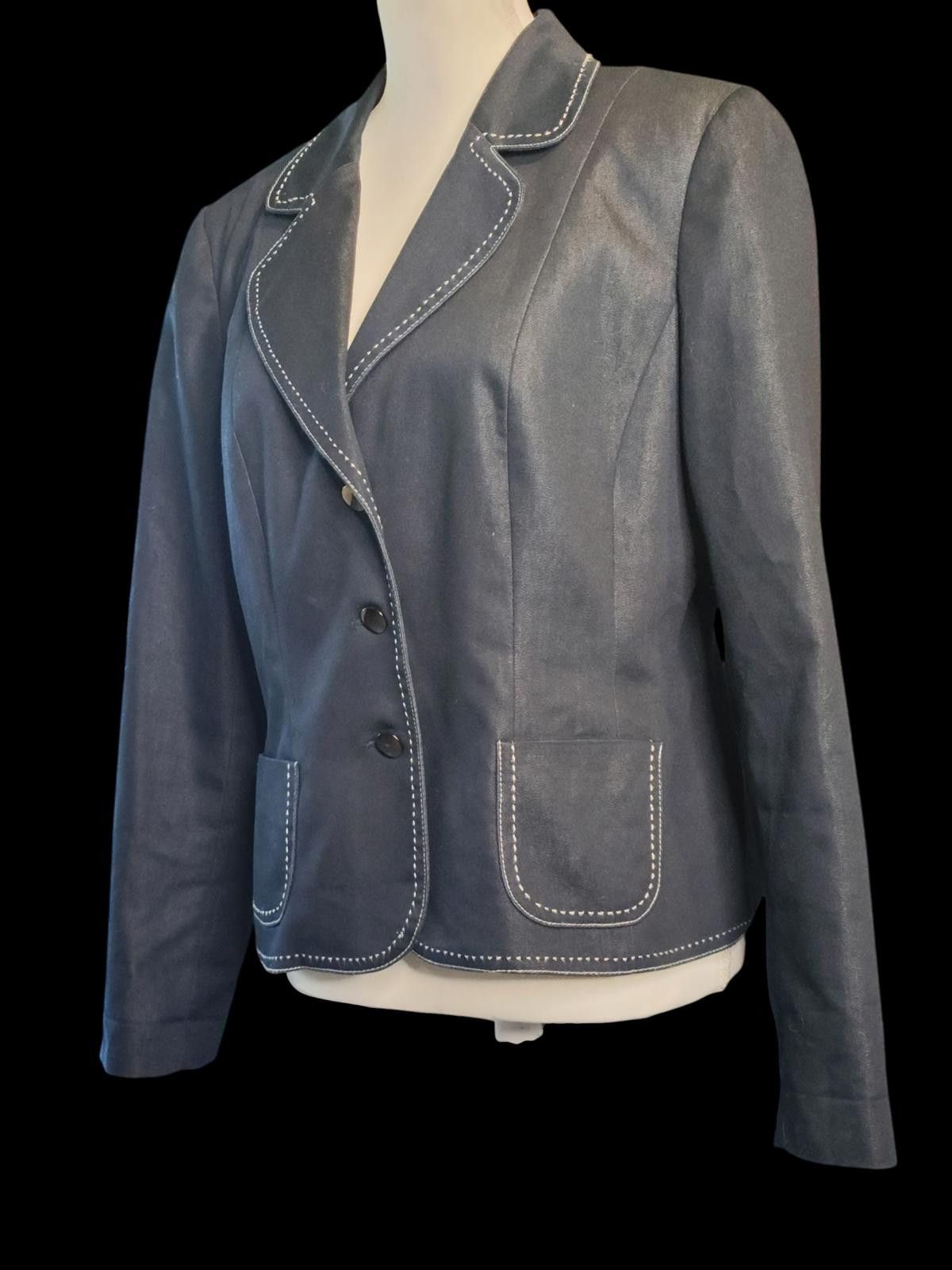 Isabel Marant Isabella Women's Navy Blue Blazer with Contrast Stitching Size XL / US 12-14 / IT 48-50 - 5 Thumbnail