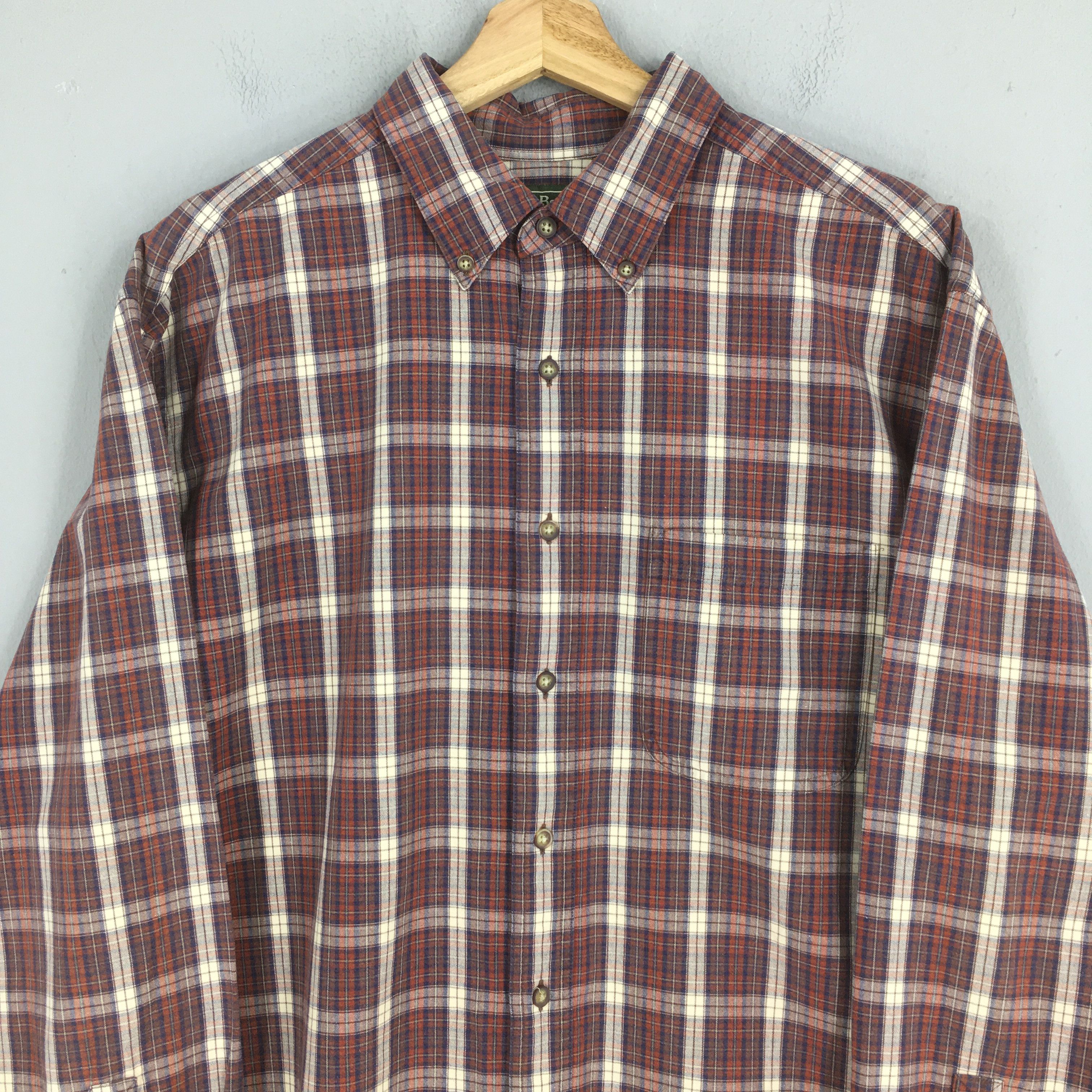 L.L. Bean Vintage LL Bean Flannel Checkered Shirt Medium Size US M / EU 48-50 / 2 - 2 Thumbnail