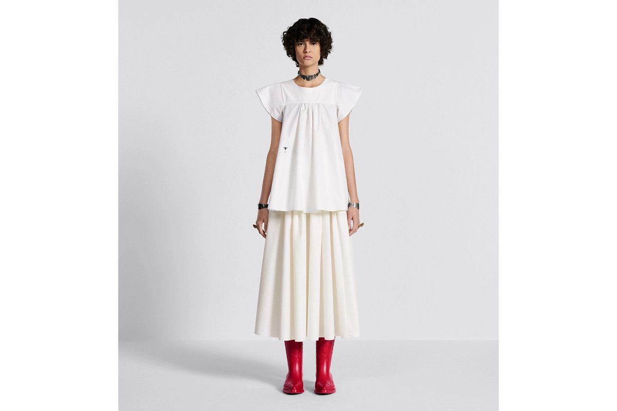 Dior o1bcso1str0225 Flared Mid-Length Skirt in Ecru Size 30" / US 8 / IT 44 - 4 Thumbnail