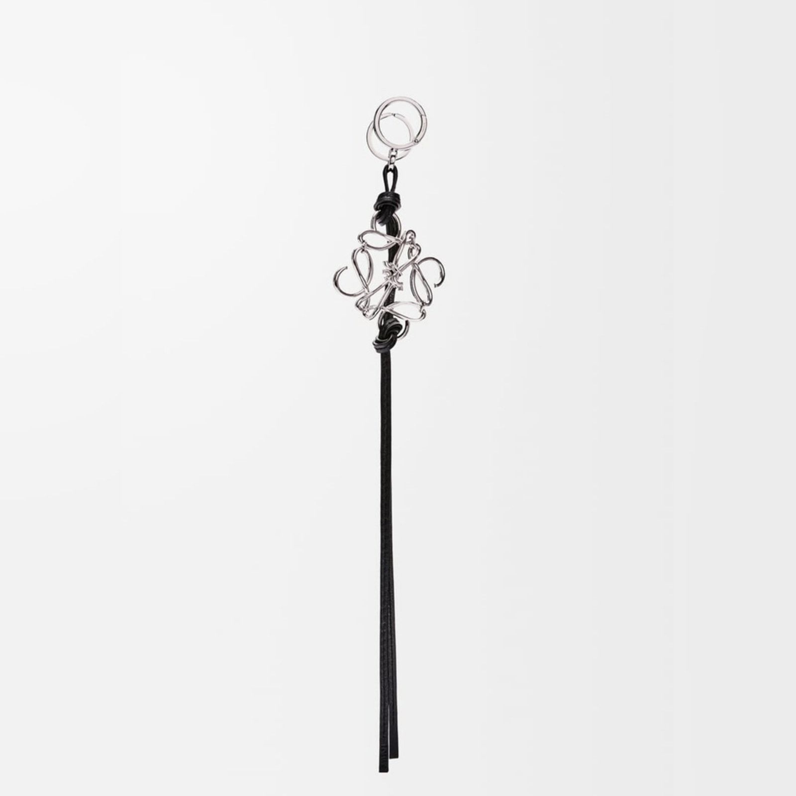Loewe LOEWE Bag Charm Anagram Black leather calfskin Palladium Size ONE SIZE - 2 Thumbnail