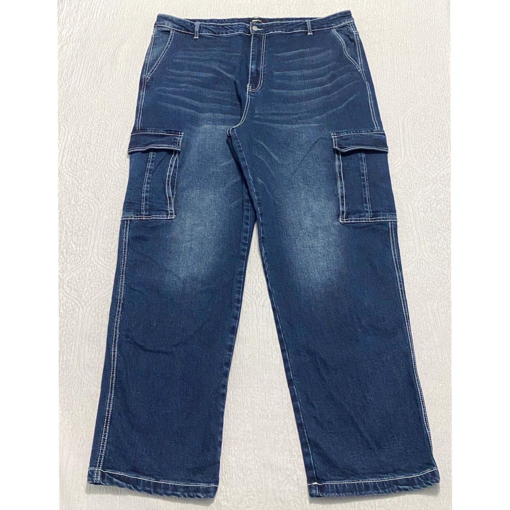 Vintage Novamen Carpenter Jeans Mens 40 Blue Denim Jeans Wide-Leg Relaxed Fit Utility Pockets Cargo Pocket Straight Leg Nascent? Size US 40 / EU 56 - 2 Thumbnail