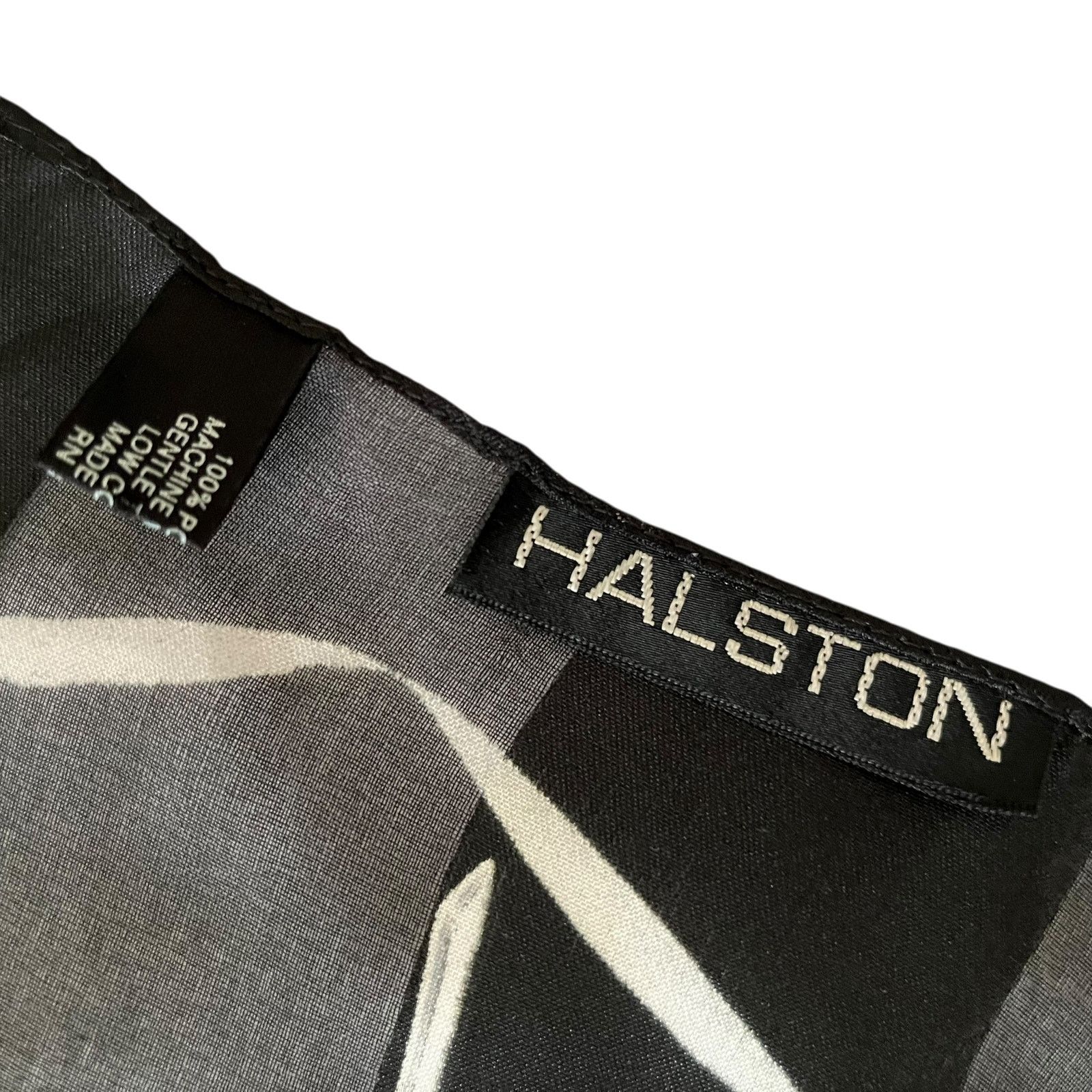 Halston × Vintage Vintage Halston Calla Lily Striped Chiffon Opaque Long Scarf Size ONE SIZE - 4 Thumbnail