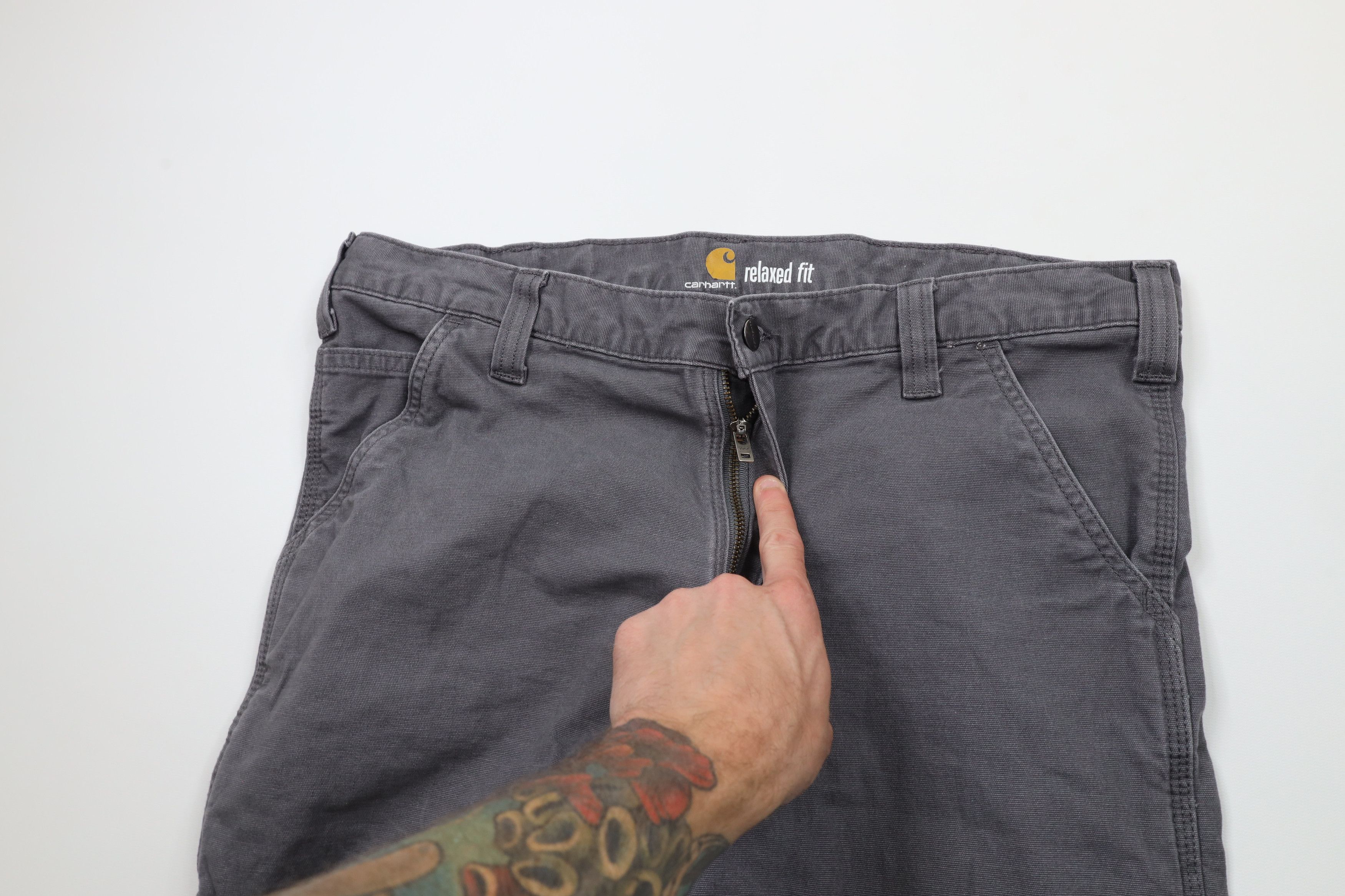 Carhartt Vintage Carhartt Relaxed Fit Spell Out Dungaree Pants Gray Size 36 - 6 Thumbnail