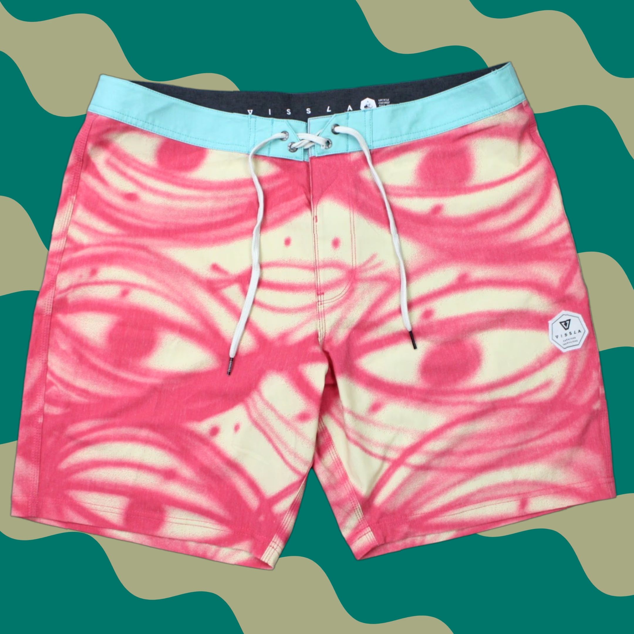 Vissla Vissla Boardshorts Mens 38 Mag Stretch Swim Shorts 9" Inseam Beige Floral Pockets Stretching Size US 38 / EU 54 - 1 Thumbnail