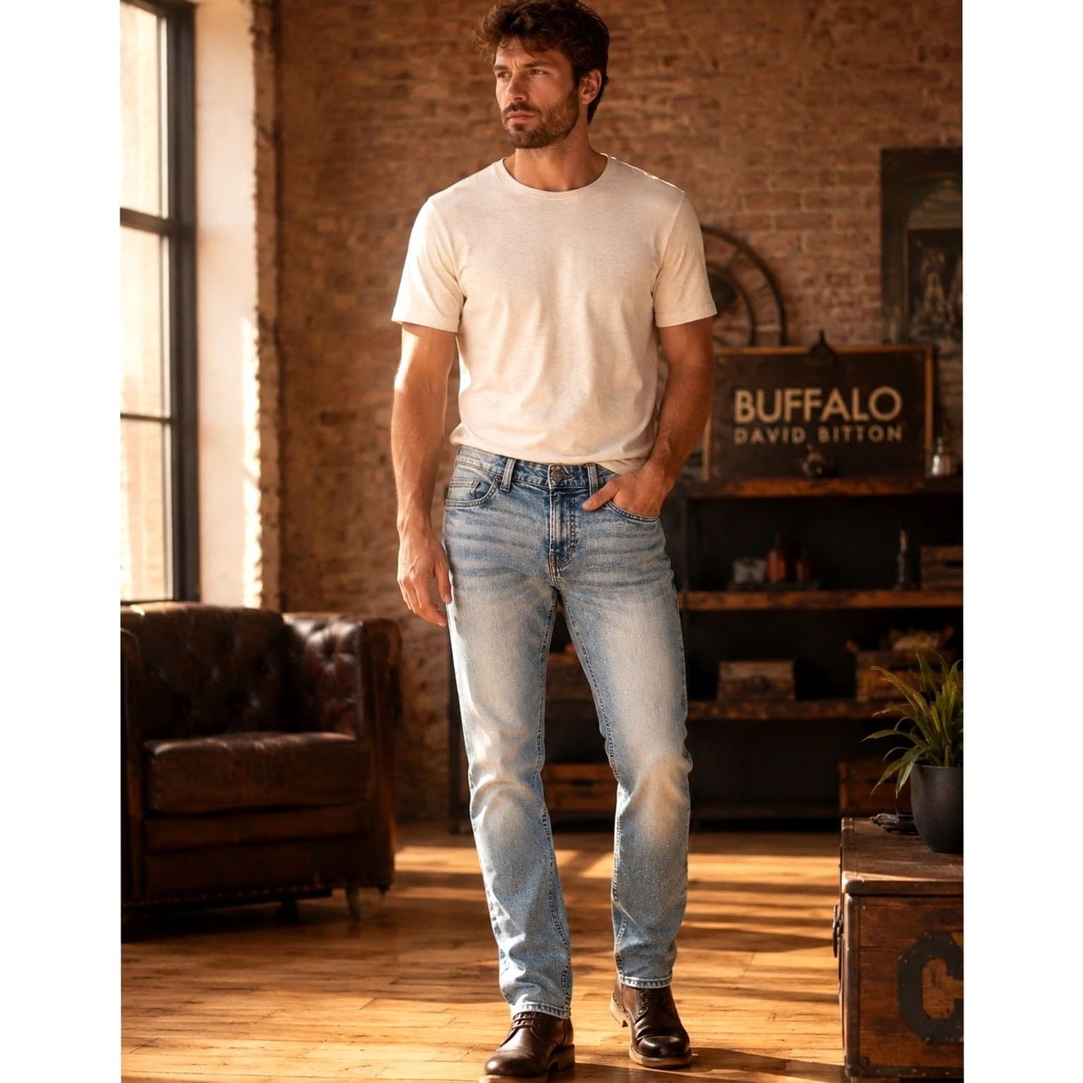 Buffalo David Bitton Buffalo David Bitton Ash Slim Jeans Mens 30x30 NWT Vintage Blue 30 30 Inseam 30 Mens Jeans Slim Fit Vintage Wash Daywear Denim Size US 30 / EU 46 - 3 Thumbnail