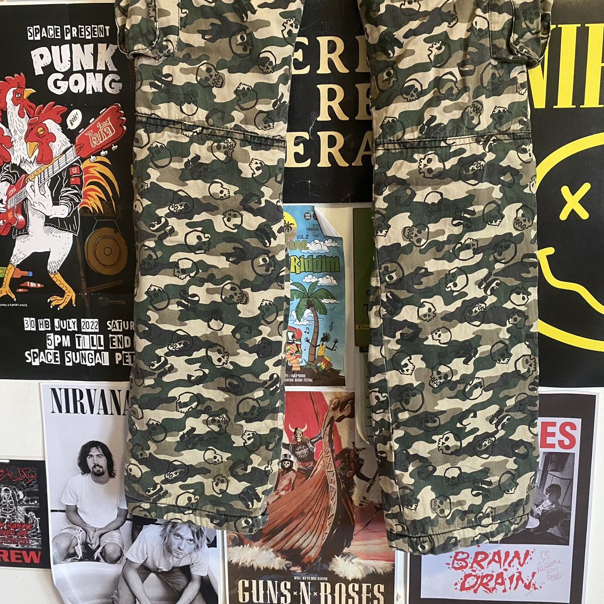 Vintage Vintage Rad Custom Special Sherpa Lined Skull Print Pants Size US 26 / EU 42 - 10 Thumbnail