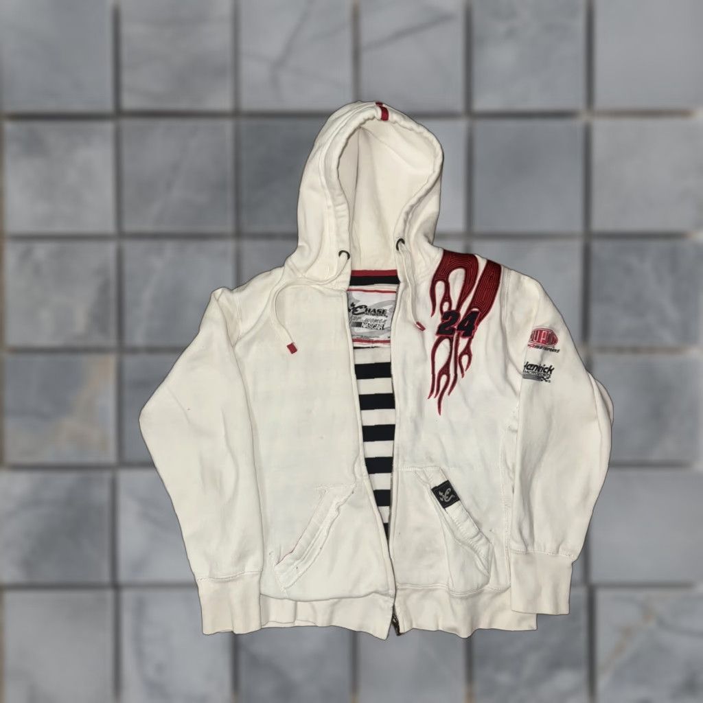 Chase Authentics VINTAGE Chase Authentic Jeff Gordon Full Zip Sweater Women M White Broken Zip Size M / US 6-8 / IT 42-44 - 1 Thumbnail