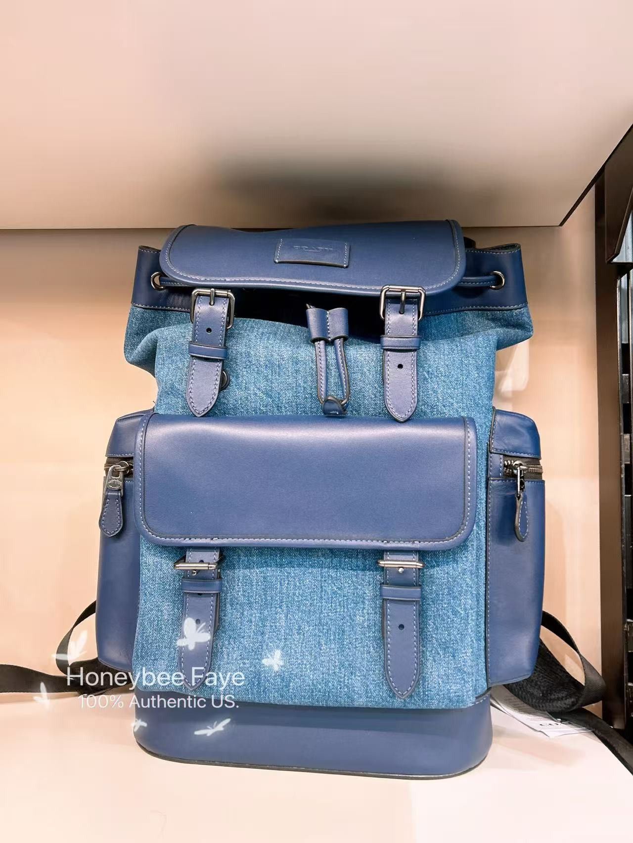 Coach Sprint Backpack CBI76 Denim/Deep Blue Size ONE SIZE - 3 Thumbnail