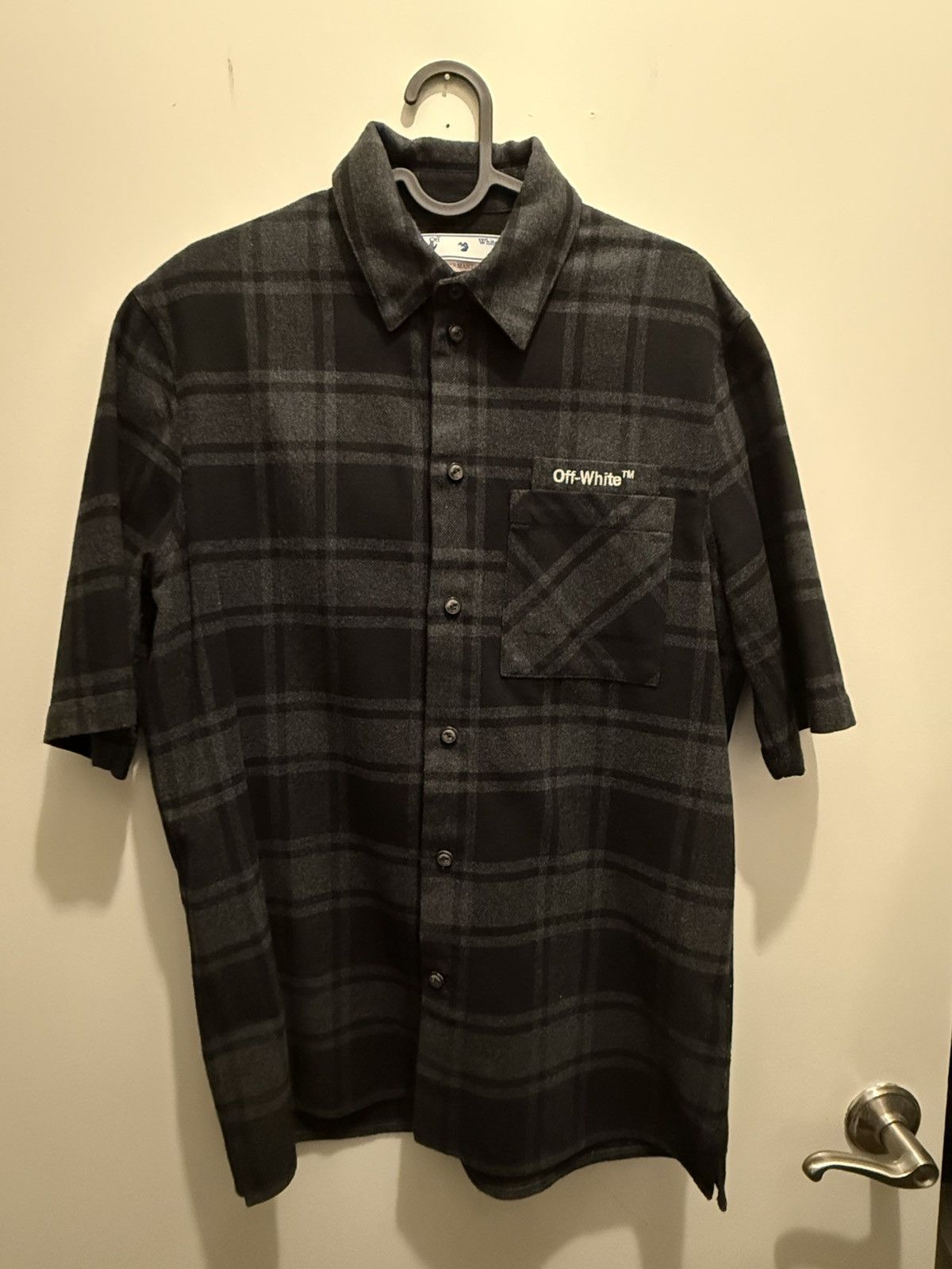 Off-White Off-White Gray Check Shirt Size US XXS / EU 40 - 1 Thumbnail