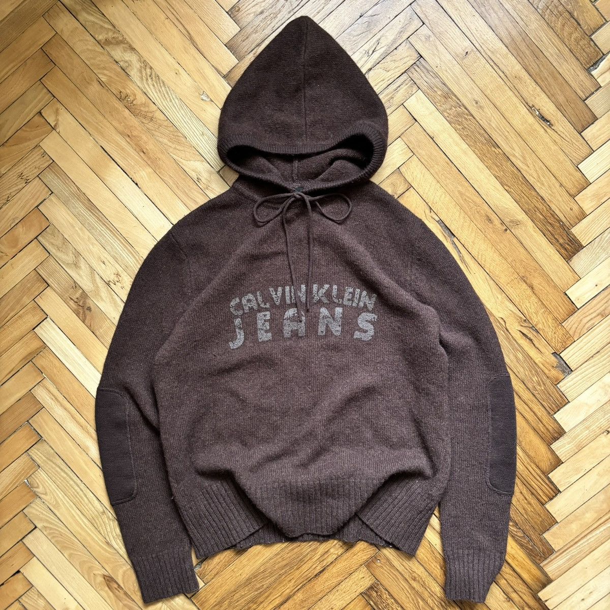 Vintage Vintage Y2K Calvin Klein Wool Knit Hoodie Grunge ERD Punk Size US M / EU 48-50 / 2 - 1 Thumbnail