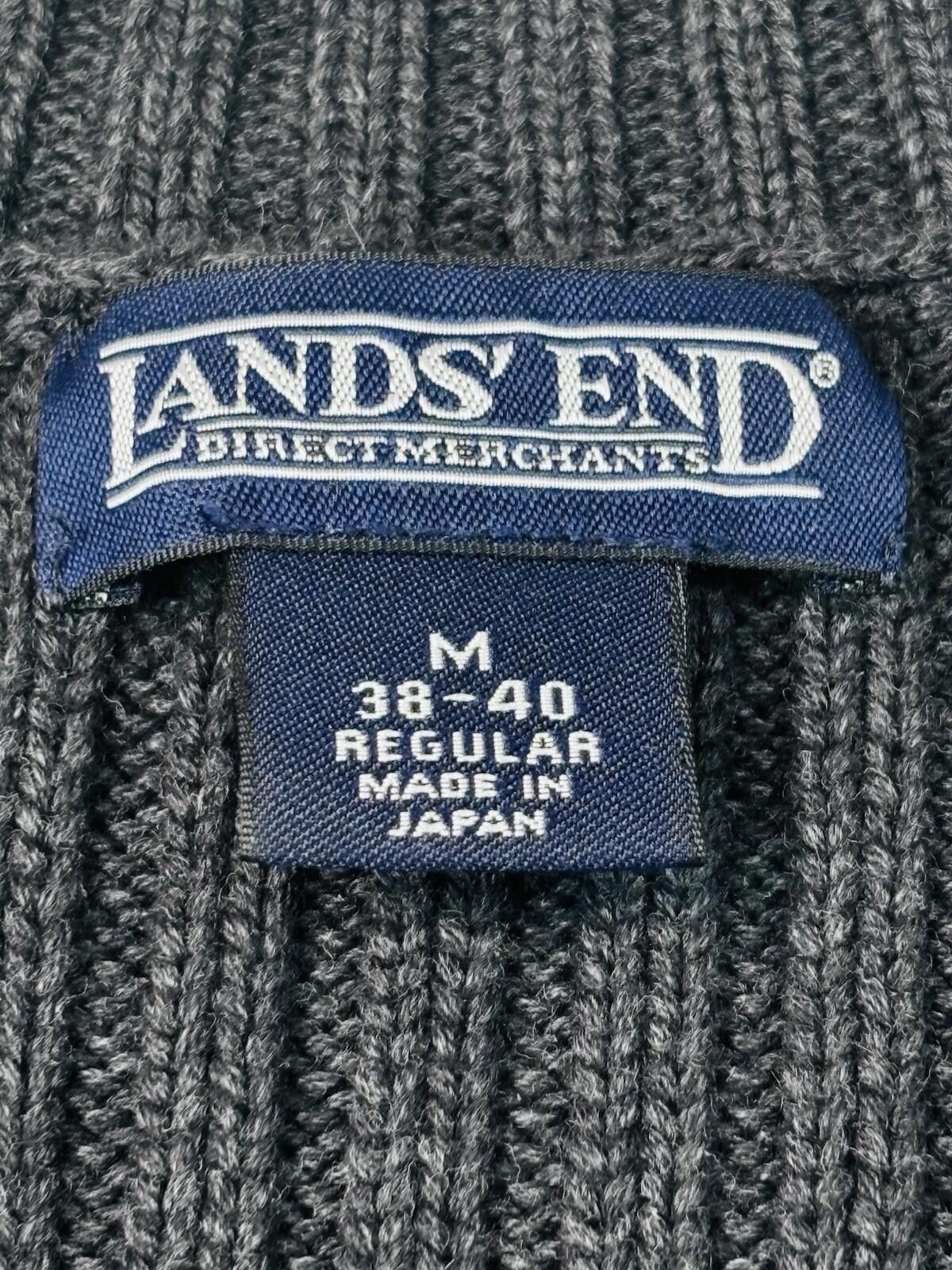Lands' End Lands End Men’s 1/4 Ribbed Quarter Zip Size Medium Grey Size US M / EU 48-50 / 2 - 3 Thumbnail