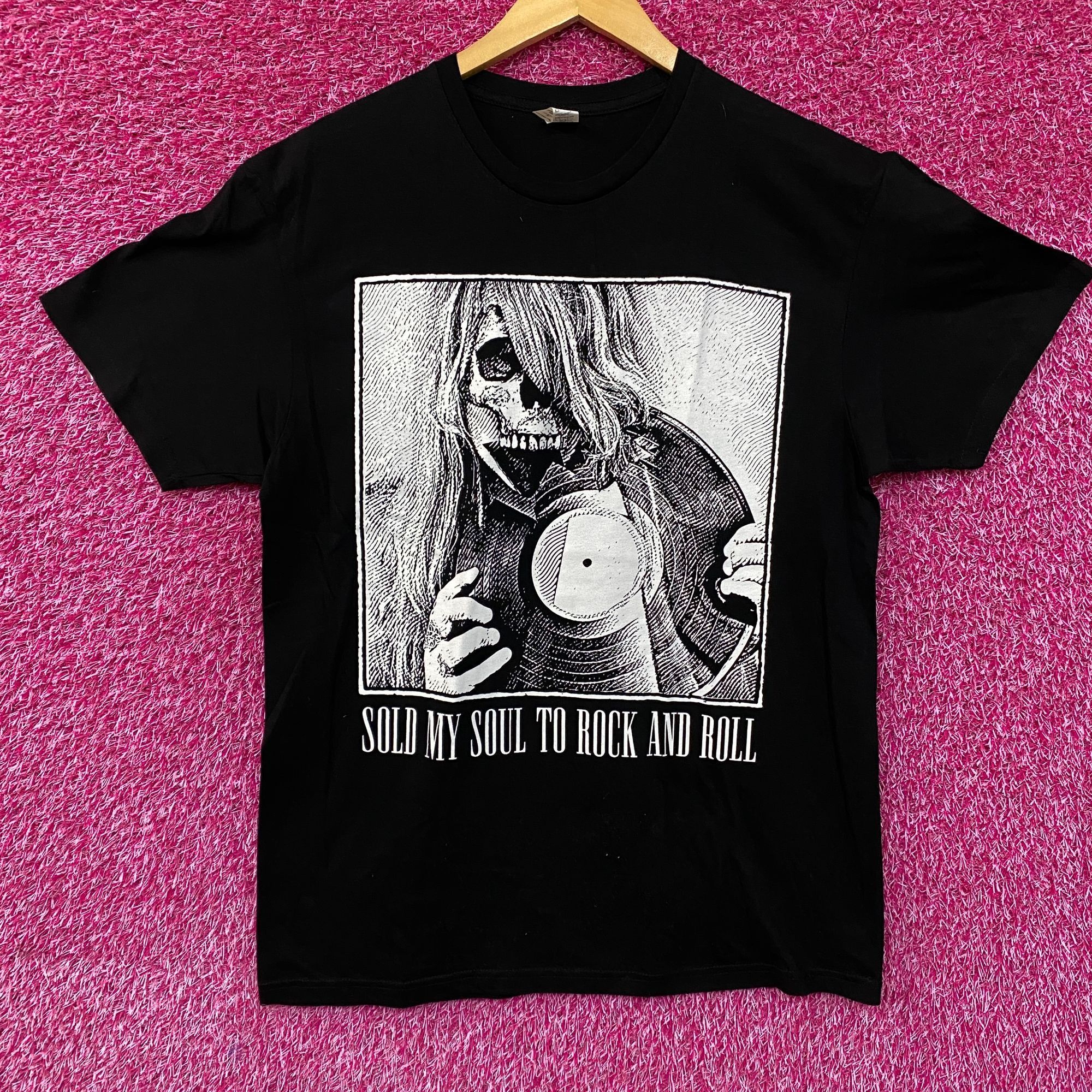 Band Tees Space Zebra Sold My Soul To Rock n Roll Graphic Design T-Shi Size US L / EU 52-54 / 3 - 3 Thumbnail