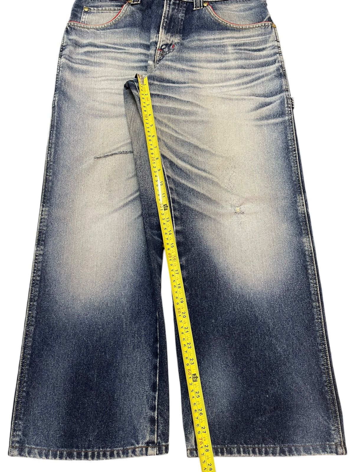 Edwin Y2K Japan Edwin Carpenter Buckle Faded Wash Wide Leg Baggy Size US 34 / EU 50 - 16 Thumbnail