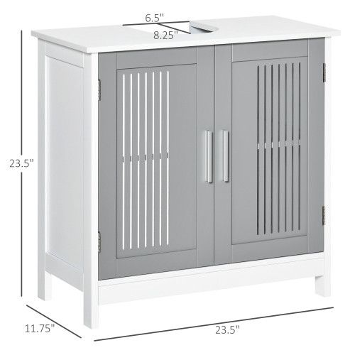 Designer × Homemade kleankin Modern Under Sink Cabinet with 2 Doors, Pedestal Un Size US L / EU 52-54 / 3 - 8 Thumbnail