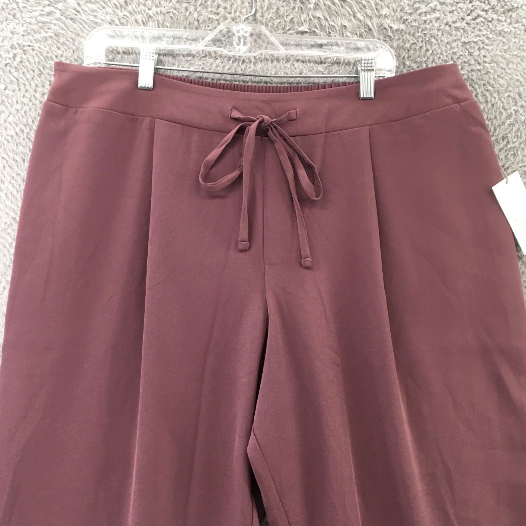 Vintage A New Day Pants Cropped Womens XXL Purple High Rise Pleated Front NEW Size 40" / US 18 - 2 Thumbnail