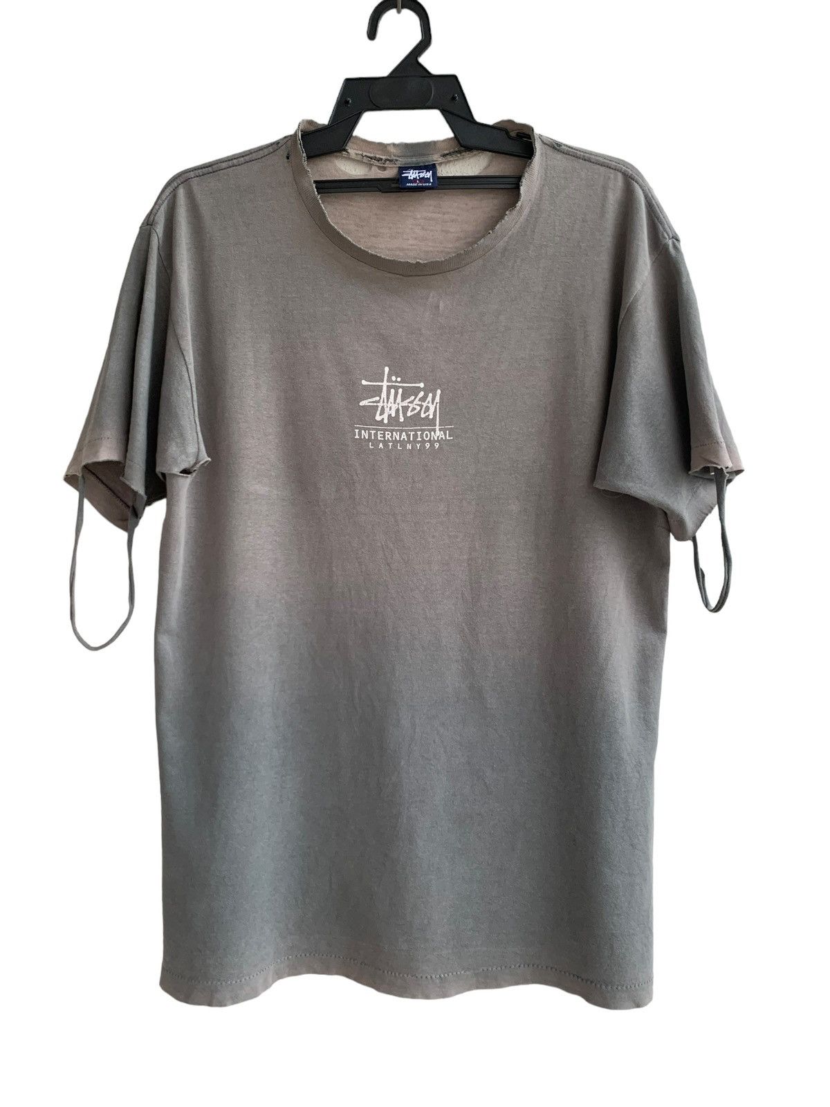 Stussy Vtg 90s Trashed Thin Sunfade Stussy International LATLNY Size US L / EU 52-54 / 3 - 2 Thumbnail