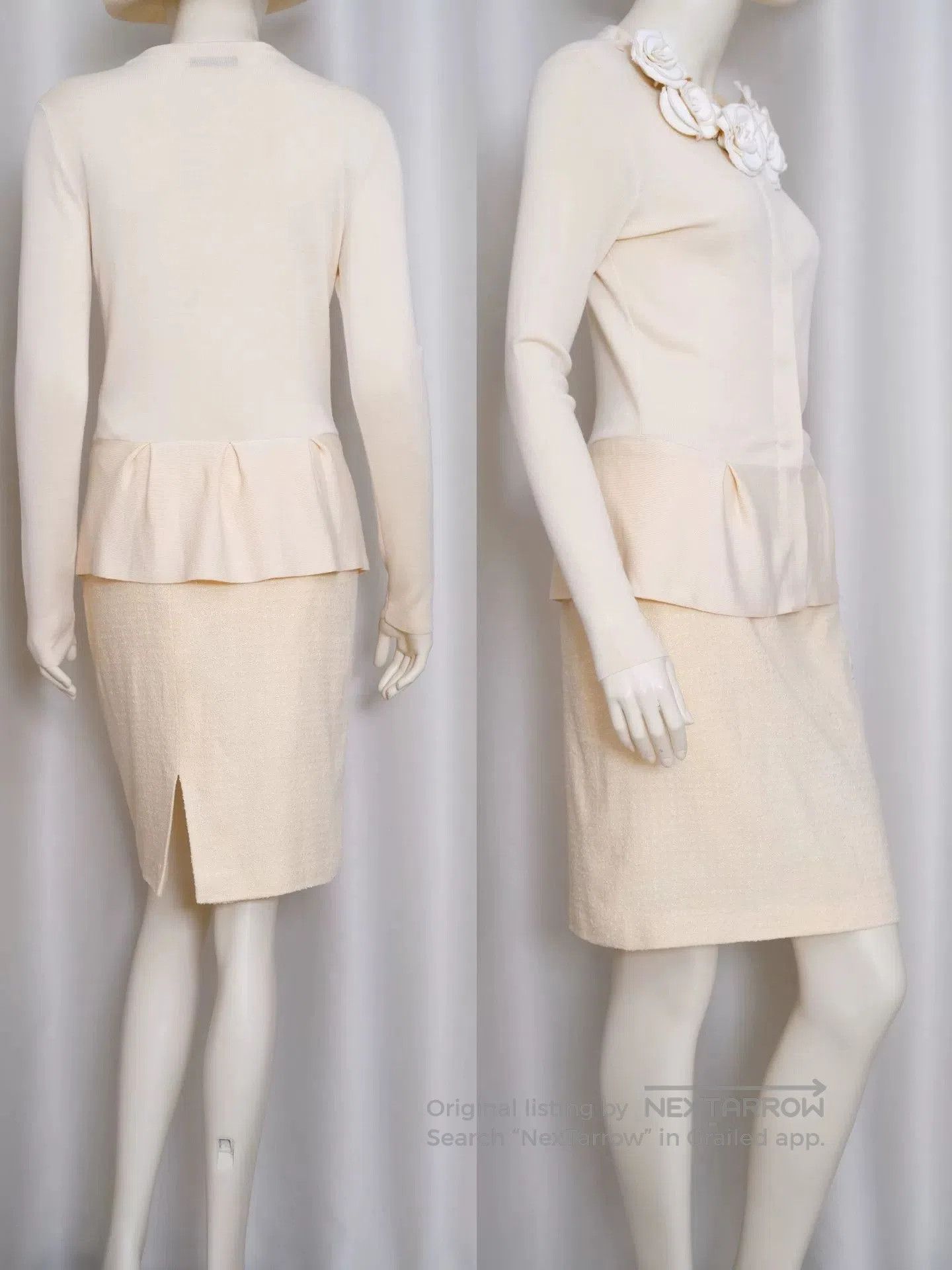 Valentino Valentino Cream Umbrella Hem Cardigan. Size M / US 6-8 / IT 42-44 - 8 Thumbnail