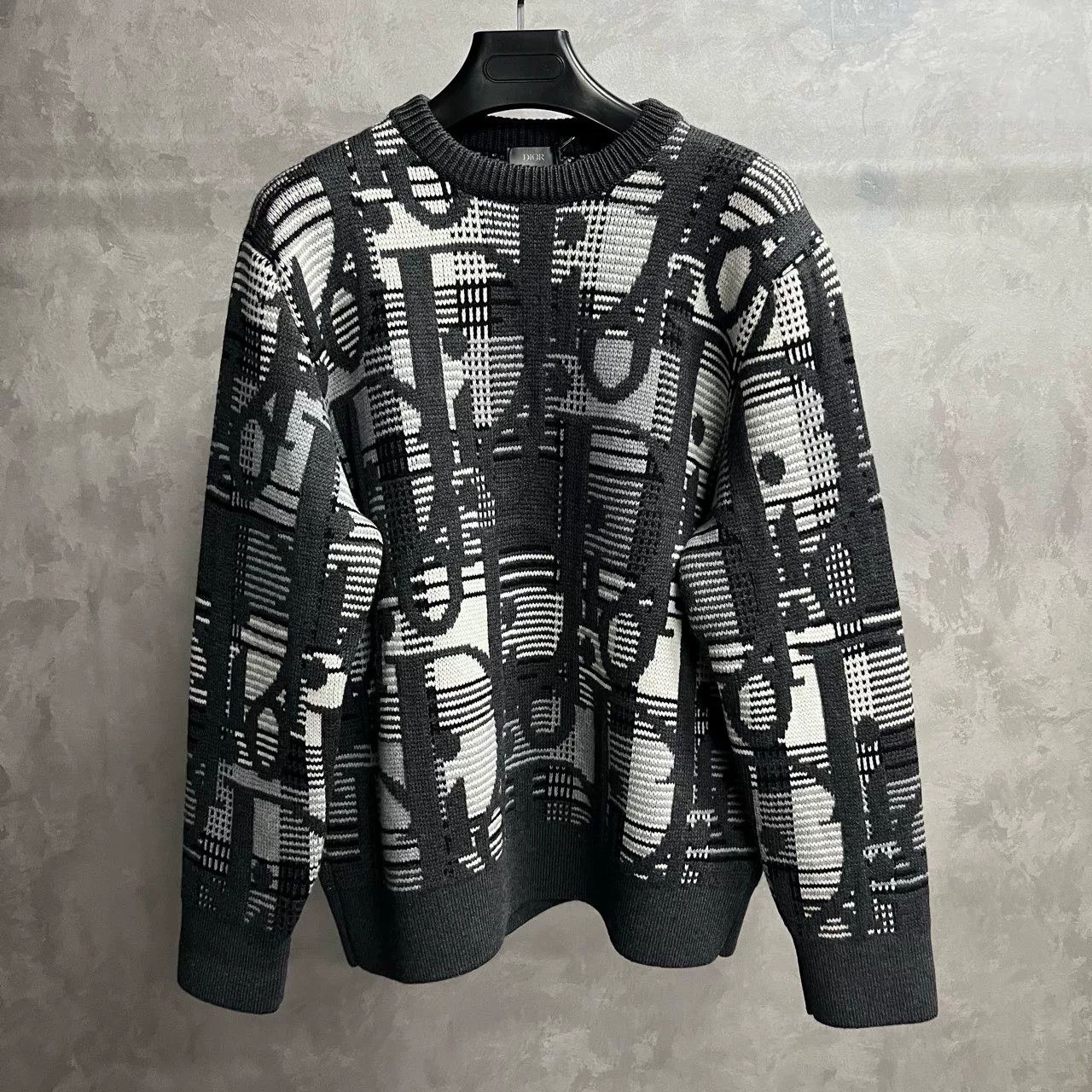 Dior Dior Knit Printed Gray Sweater m Men Size US M / EU 48-50 / 2 - 1 Thumbnail