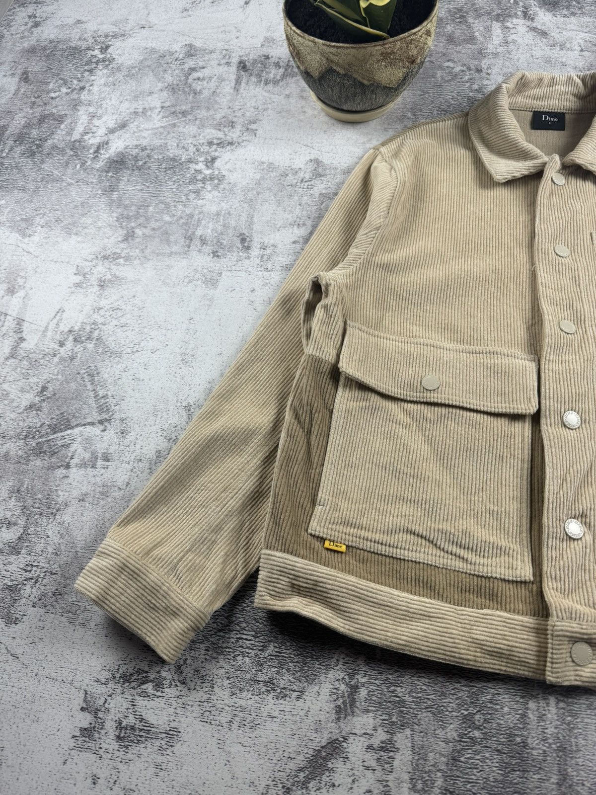 Dime Dime Corduroy Velvet Cream Snap Hip Hop Bomber Light Jacket Size US S / EU 44-46 / 1 - 8 Thumbnail