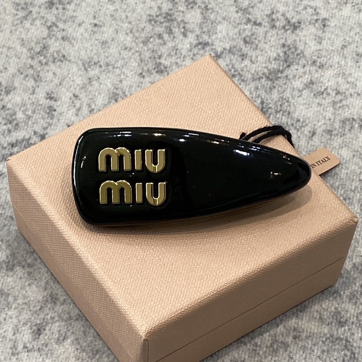 Miu Miu MIU MIU Patent Leather Hair Clip BLACK Size ONE SIZE - 3 Thumbnail
