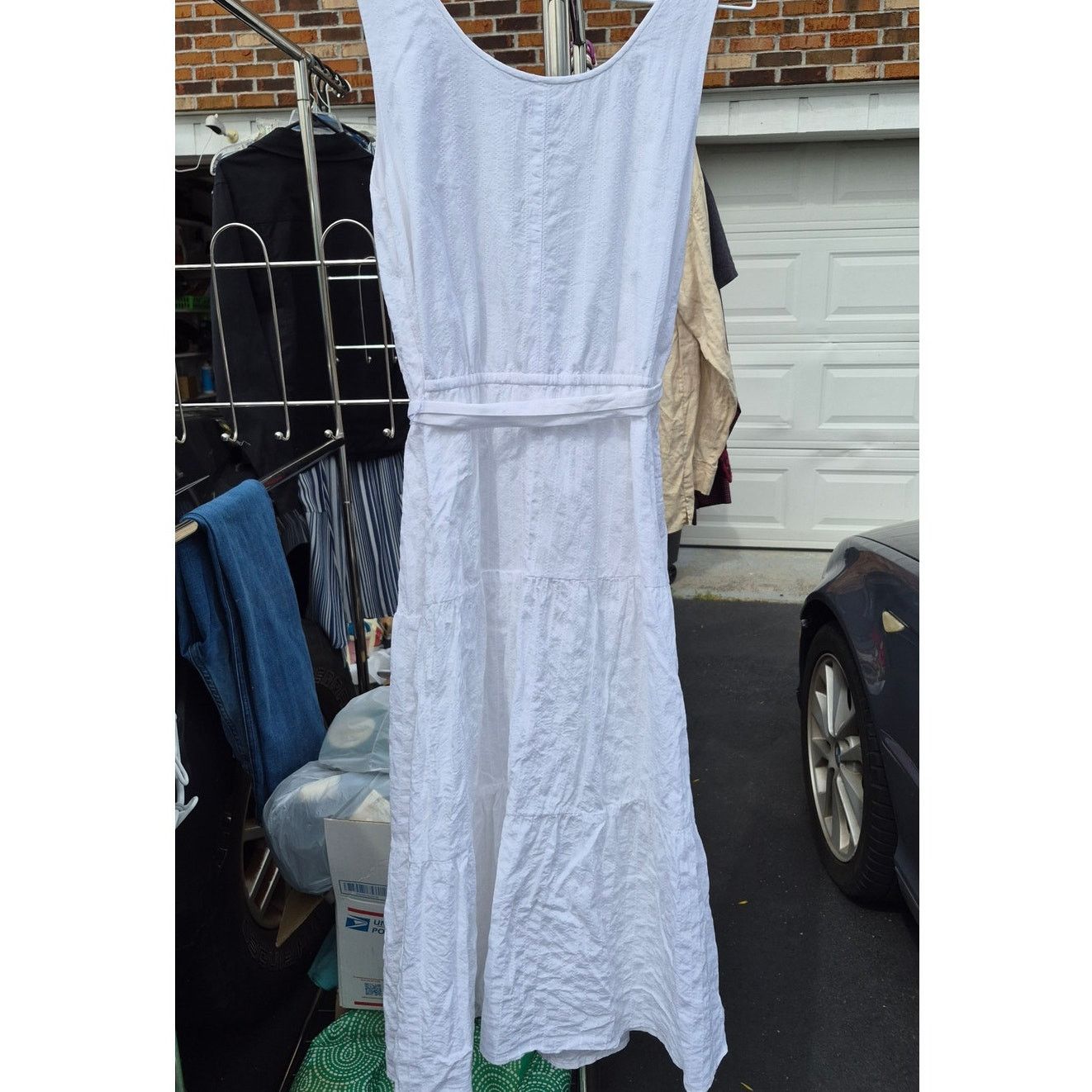 Talbots Talbots White Maxi Cotton Sleeveless Tiered Dress Sz 8 Lined Size M / US 6-8 / IT 42-44 - 9 Thumbnail