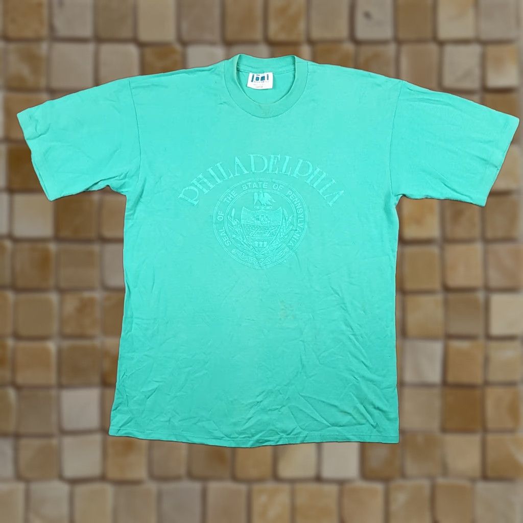 Vintage Vintage 80s Philadelphia State Seal T-Shirt Men Large Blue Grunge Cotton Embroidered Logo Y2K Retro Size US L / EU 52-54 / 3 - 1 Thumbnail