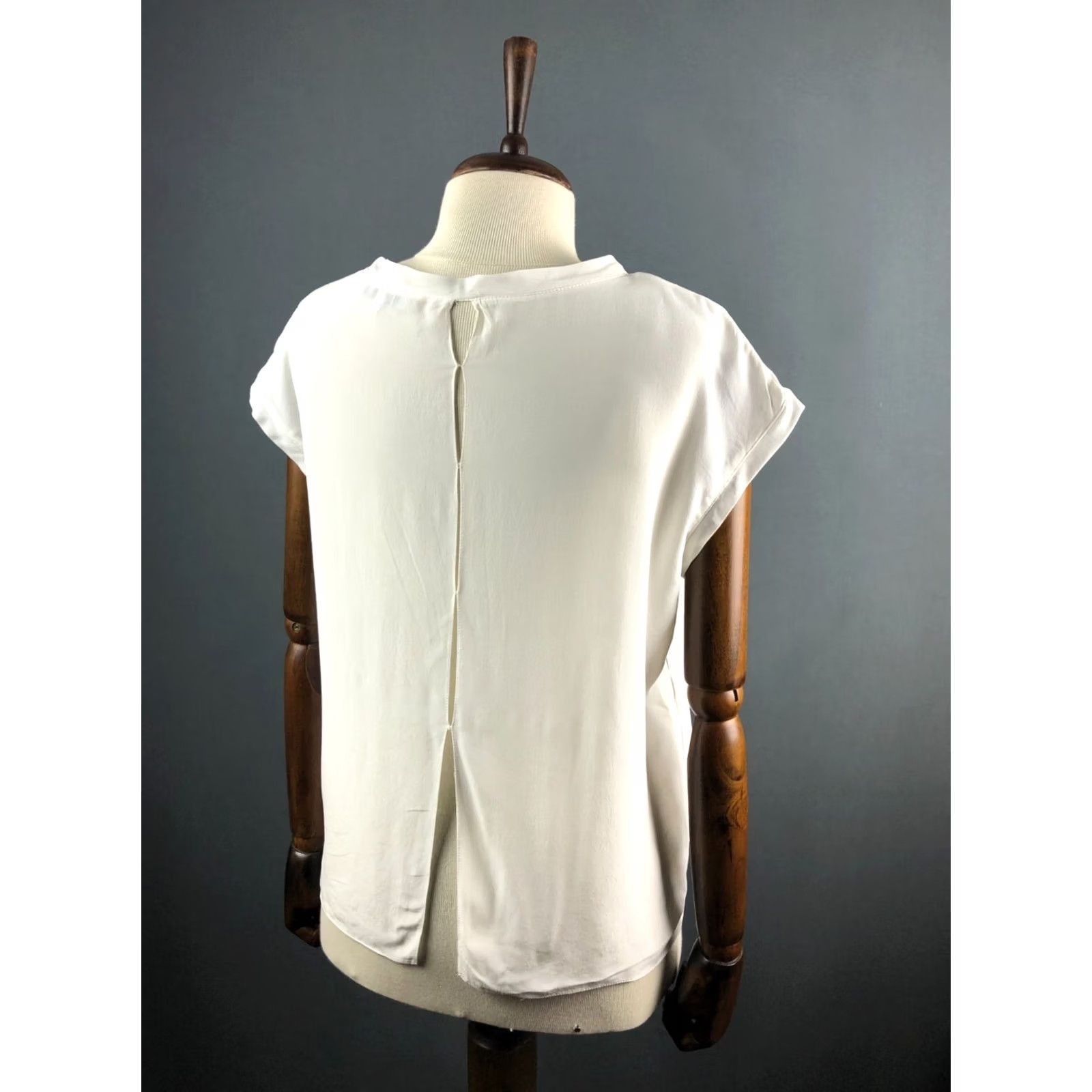 Sandro Sandro Blouse Women's Regular Size 2 White Cap Sleeve Round Neck Casual Basic Vintage: No, Regular, White, Sandro, Blouse Size XS / US 0-2 / IT 36-38 - 3 Thumbnail