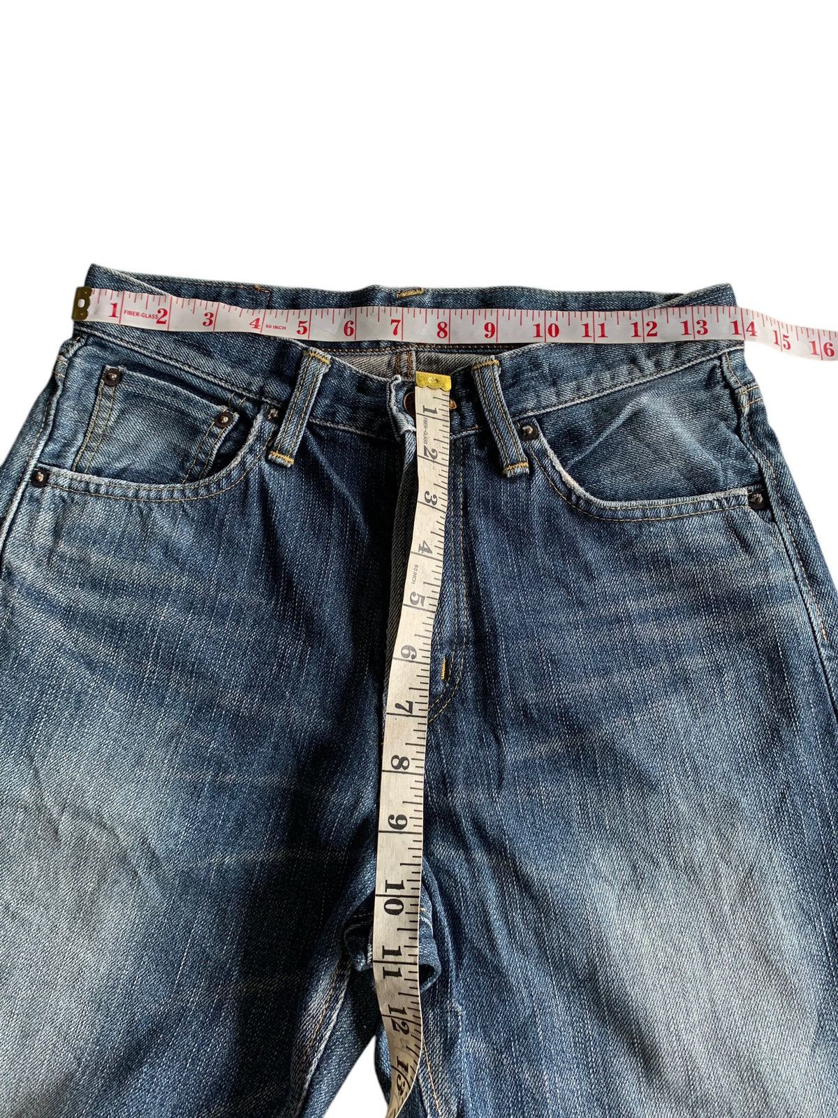 Kapital EDWIN 505ZX SELVEDGE FADED&RUSTY DISTRESSED DENIM Size US 28 / EU 44 - 14 Thumbnail
