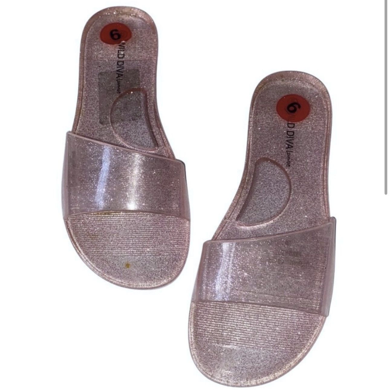 Other WILD DIVA Lounge, Pink Glitter Jelly Sandals Size US 6 / IT 36 - 6 Thumbnail