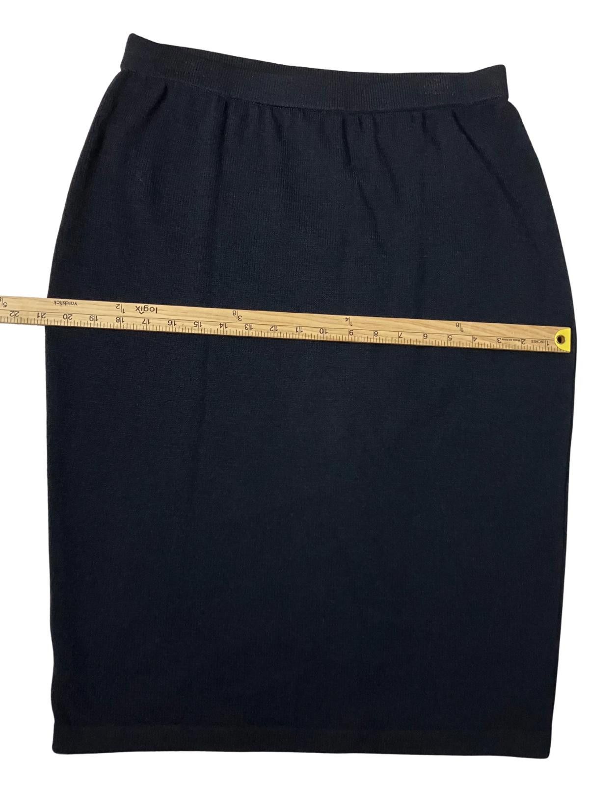 St. John St John Knit Skirt Black Wool Blend Size 14 Size 36" / US 14 / IT 50 - 7 Thumbnail