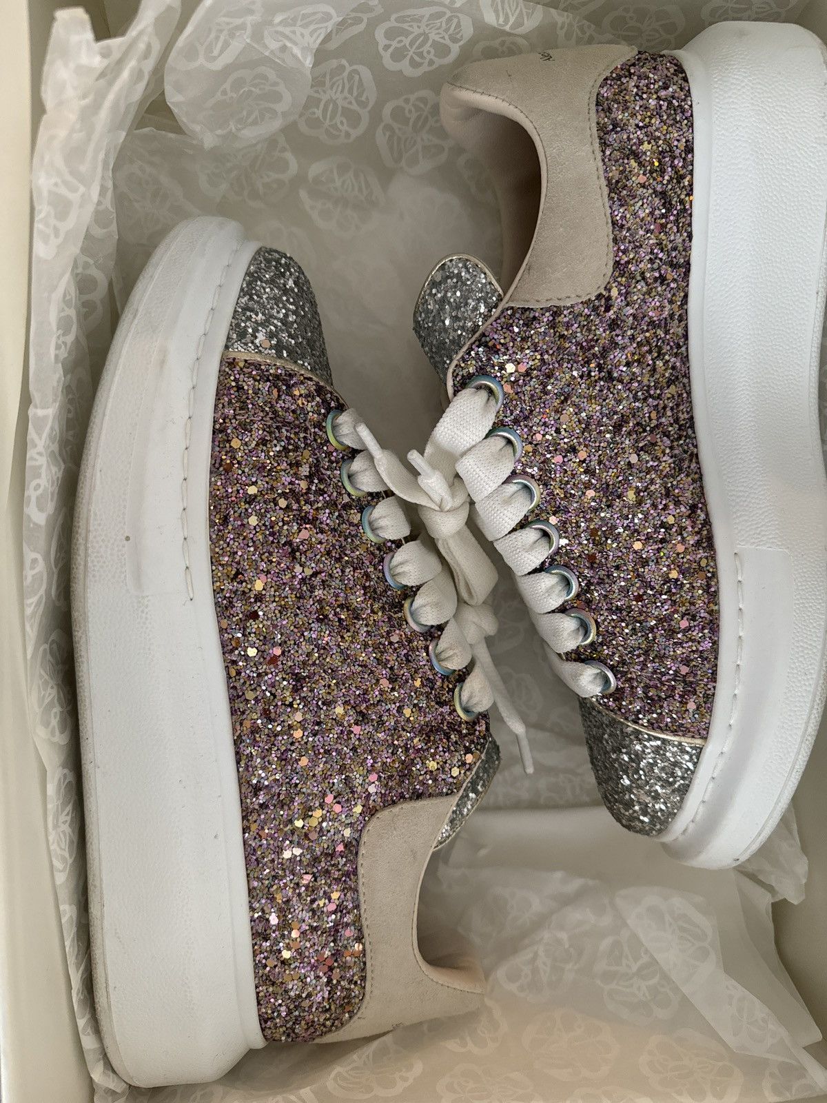 Alexander McQueen Alexander McQueen Oversized Silver Galaxy Glitter Size US 7.5 / IT 37.5 - 8 Thumbnail