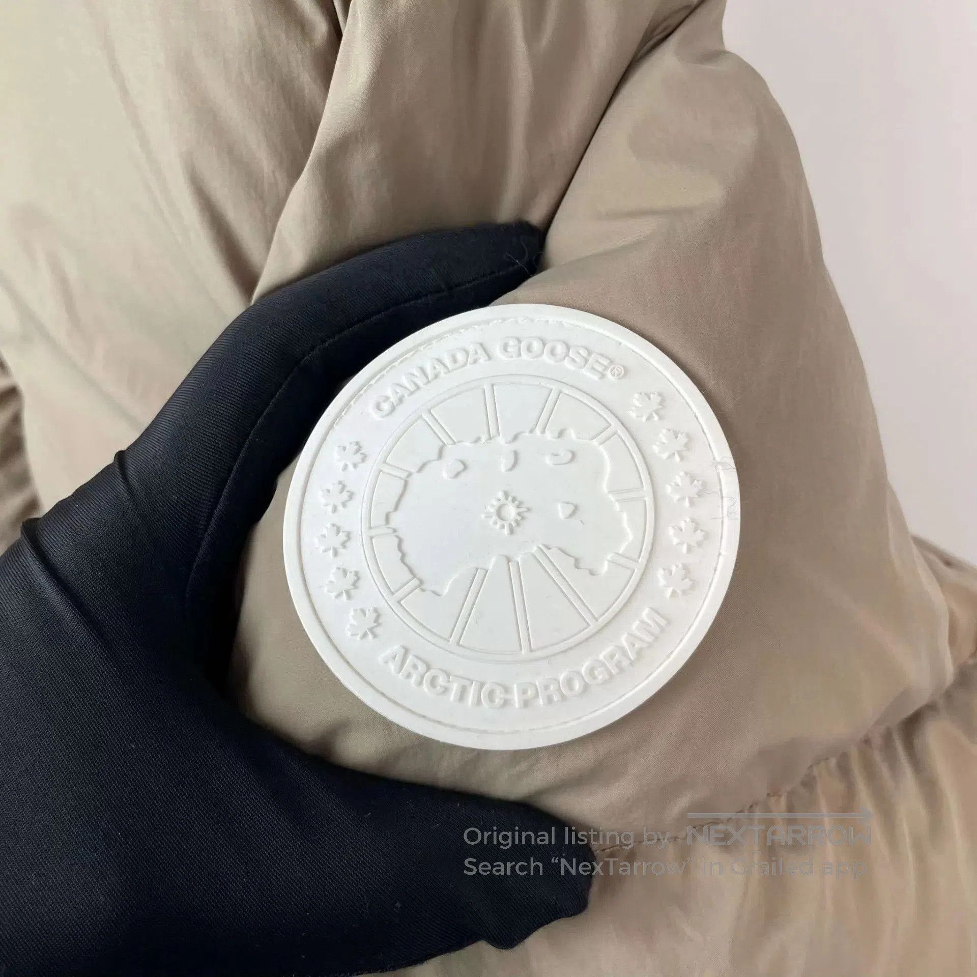 Canada Goose Beige Puffer Jacket with High Collar. Size US L / EU 52-54 / 3 - 9 Thumbnail