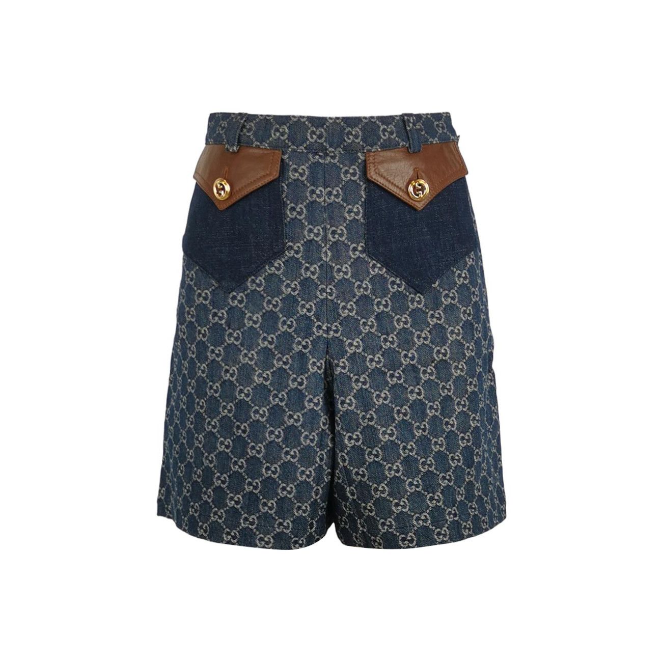 Gucci Gucci GG Monogram Leather Trim Shorts IT 38 Size 26" / US 2 / IT 38 - 1 Thumbnail