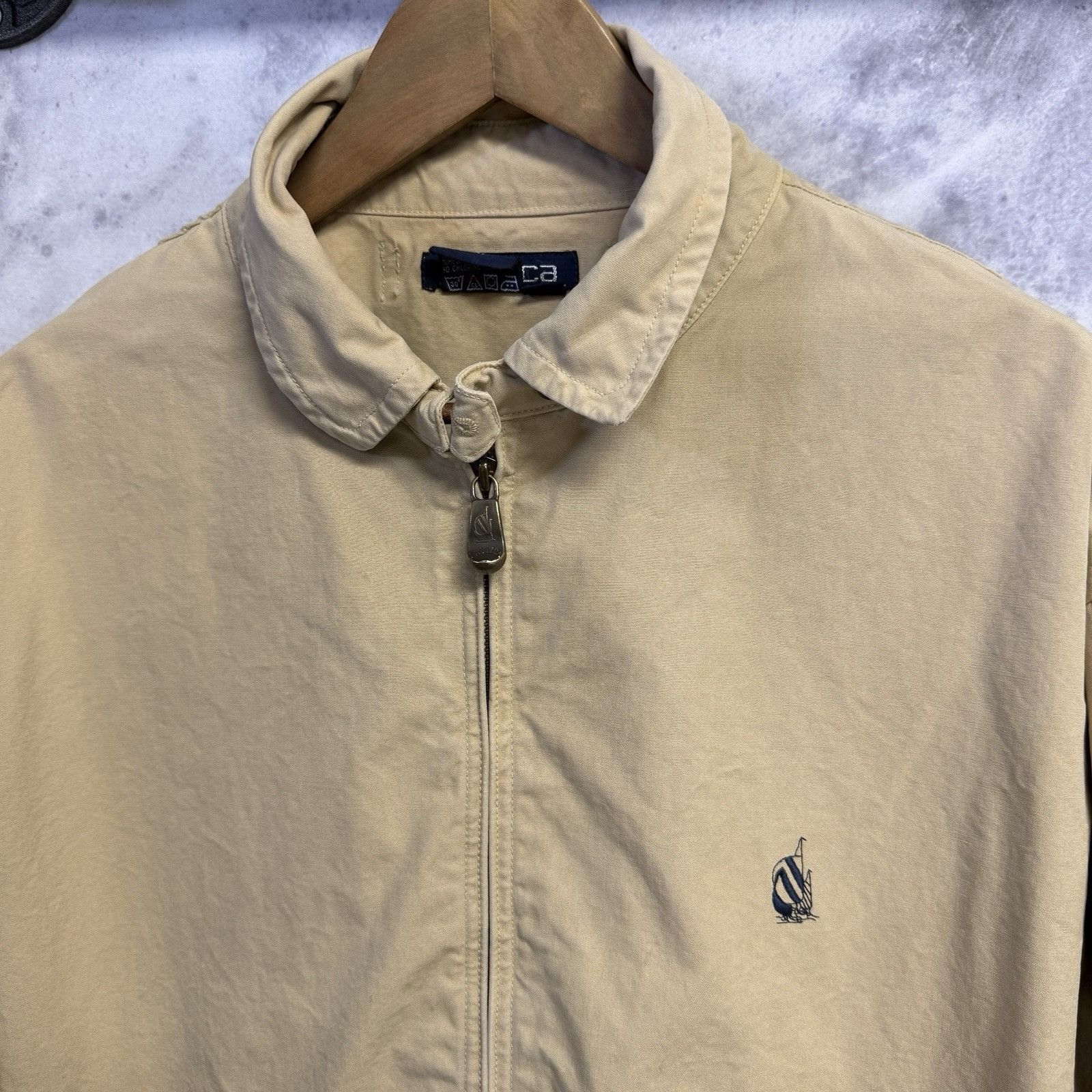 Nautica Vintage Nautica Jacket Mens Large 27x27 Beige Full Zip Colla Size US L / EU 52-54 / 3 - 3 Thumbnail
